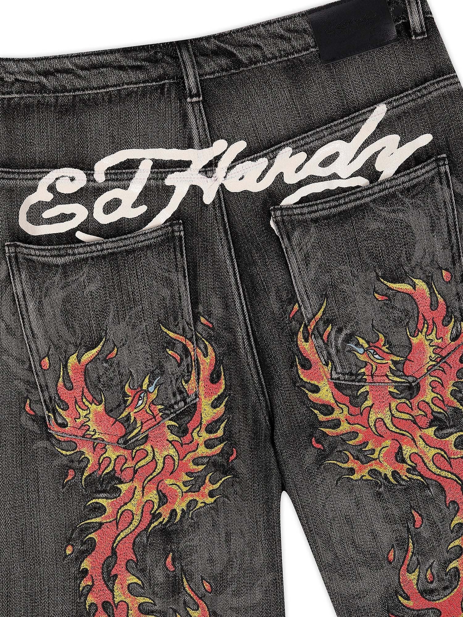 Ed Hardy Jeans Embroidered Angel Xxtra Fit Nero