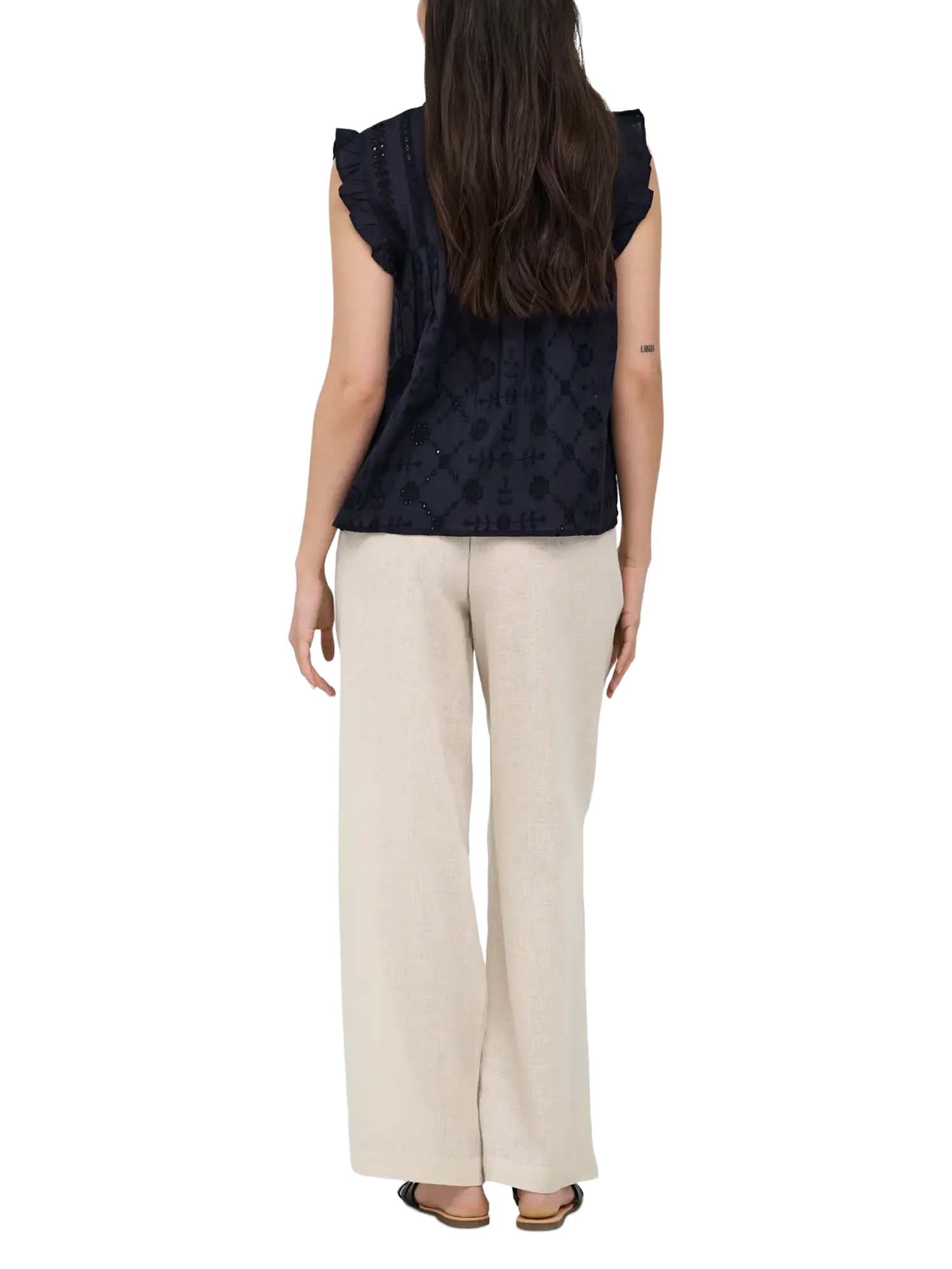 Only Pantaloni Onlbruxelles Straight Fit Lino Bianco