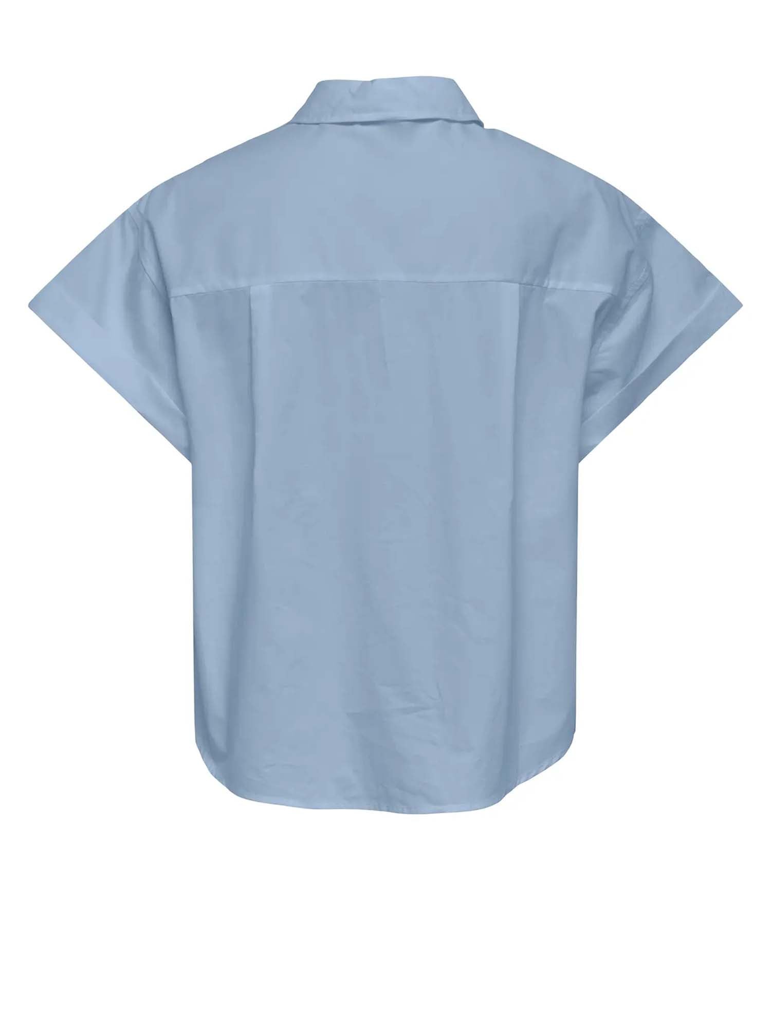 Only Camicia Onlkeri S/S Fold Shirt Wvn Blu
