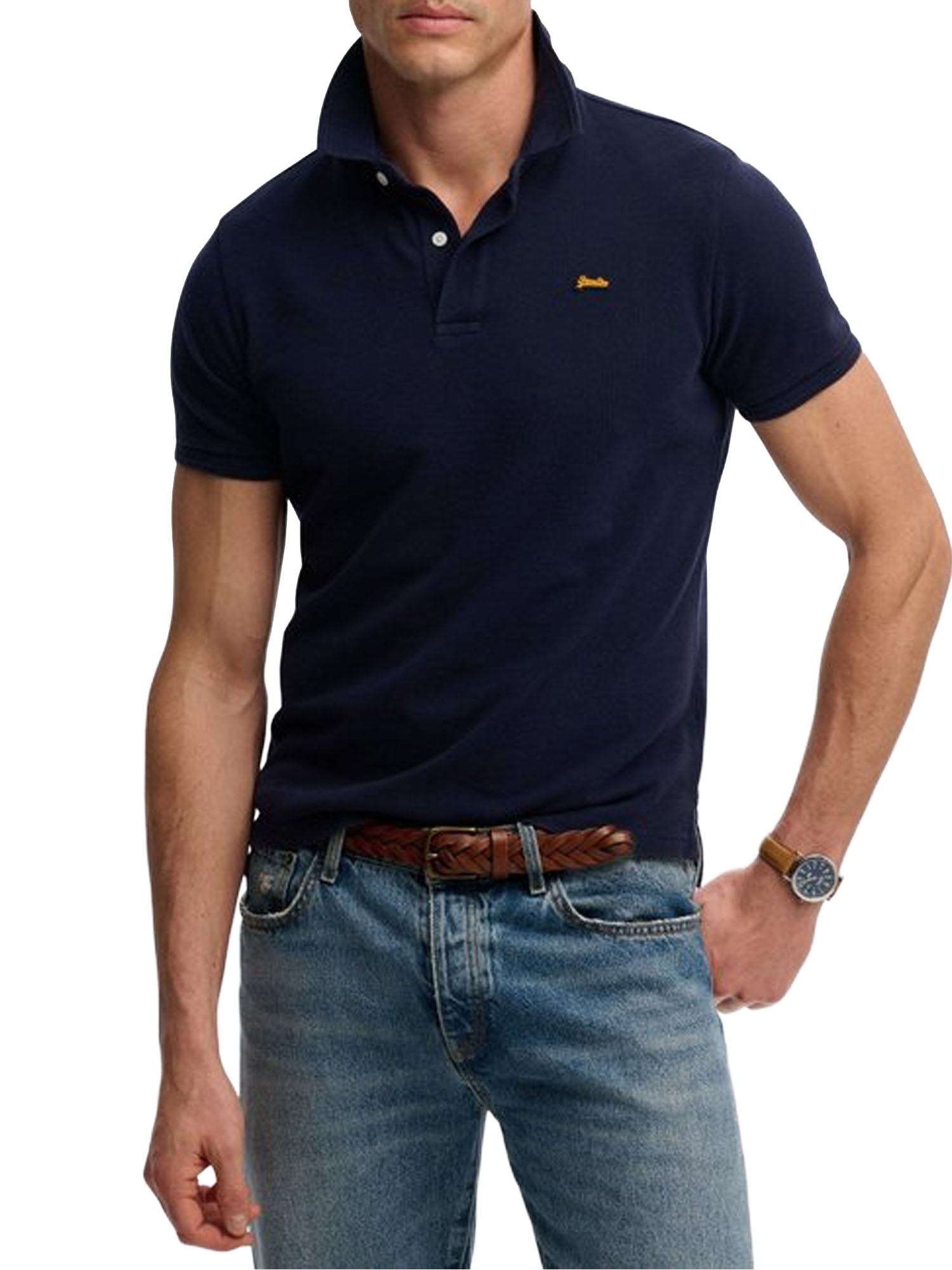 Superdry Polo Piqué Classica Blu
