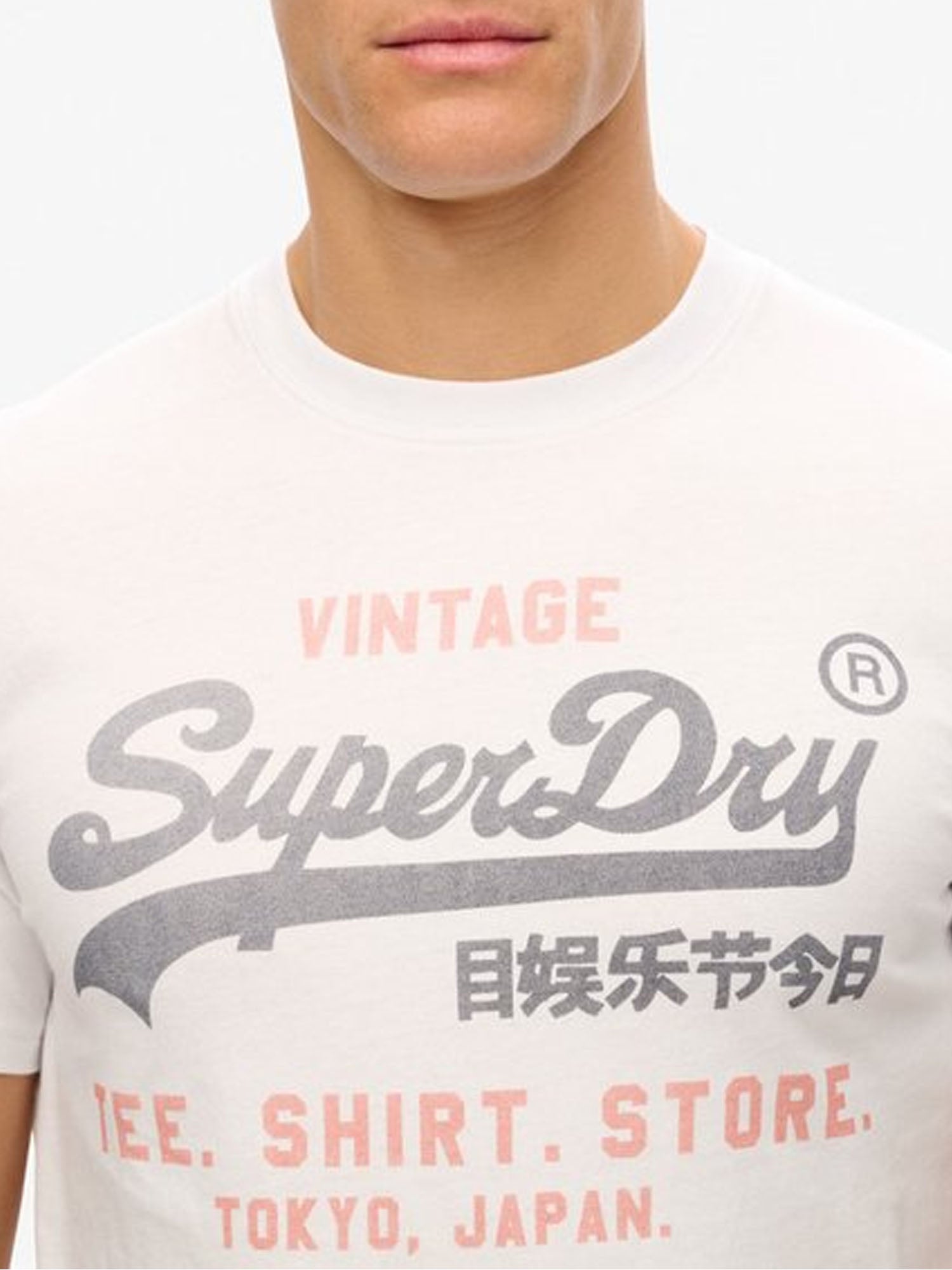 Superdry T-shirt Vintage Logo Heritage Relaxed Bianco