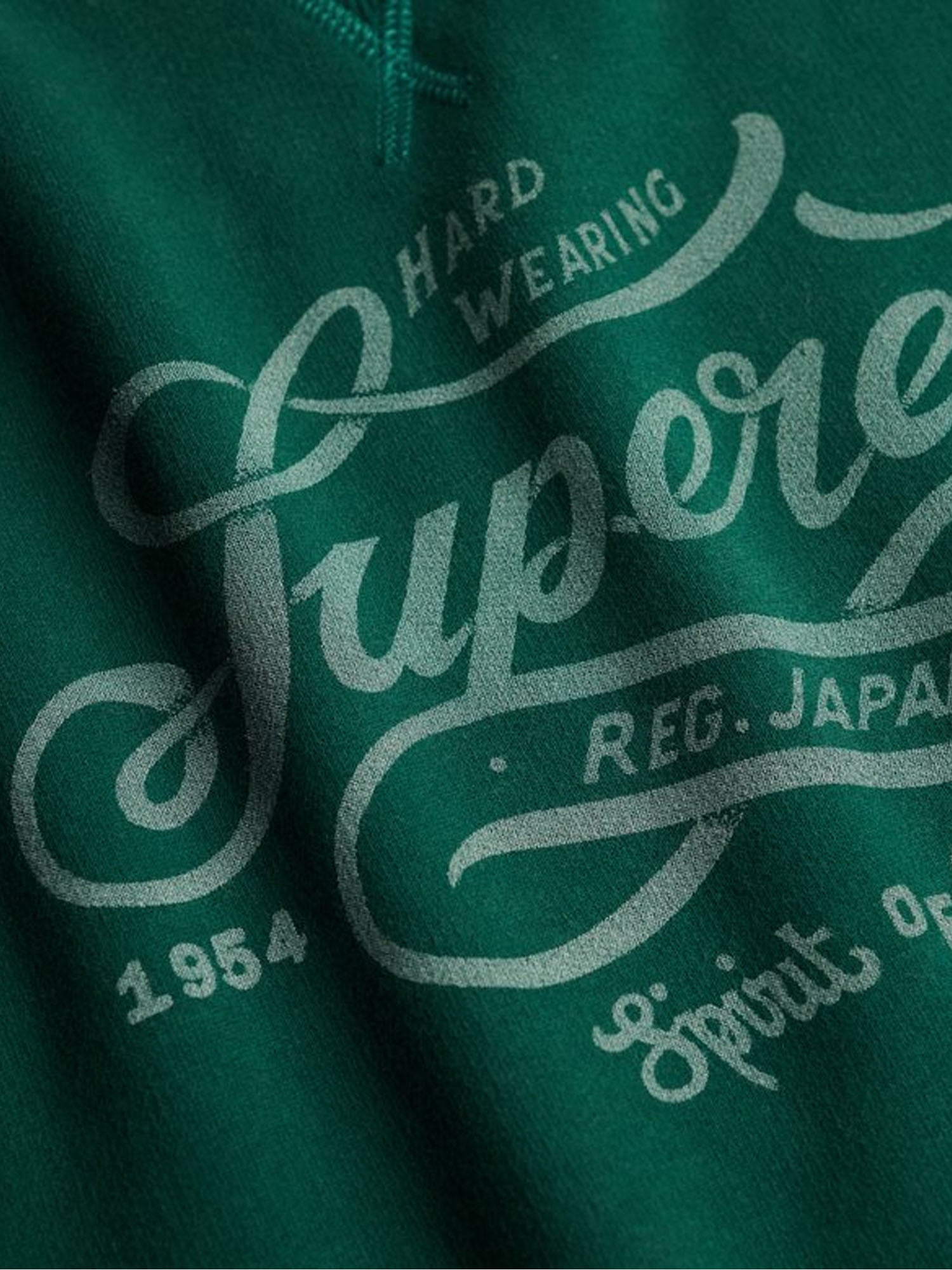 Superdry Felpa con Stampa Vintage The Merchant Store Verde