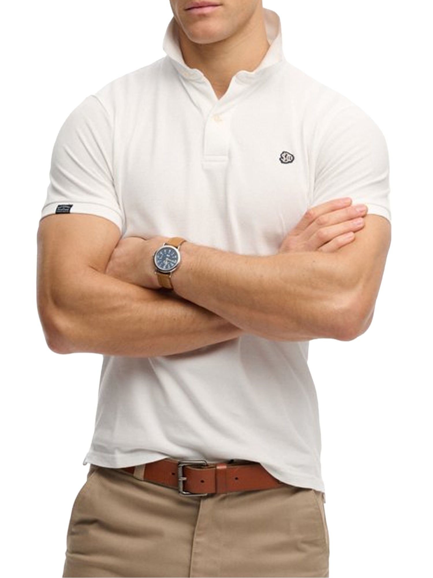 Superdry Polo Vintage Destroy Bianco