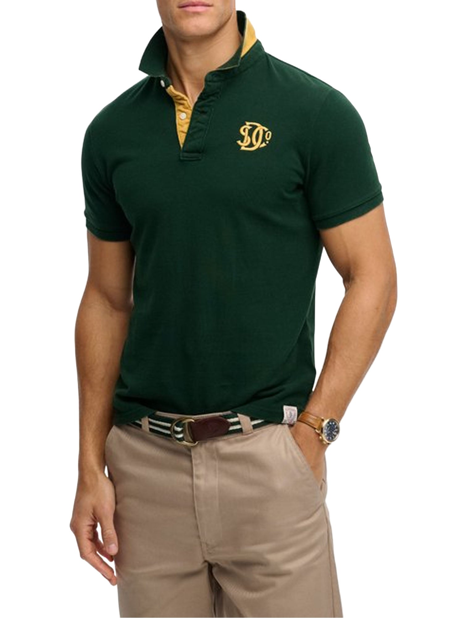 Superdry Polo Piqué Monogram Verde