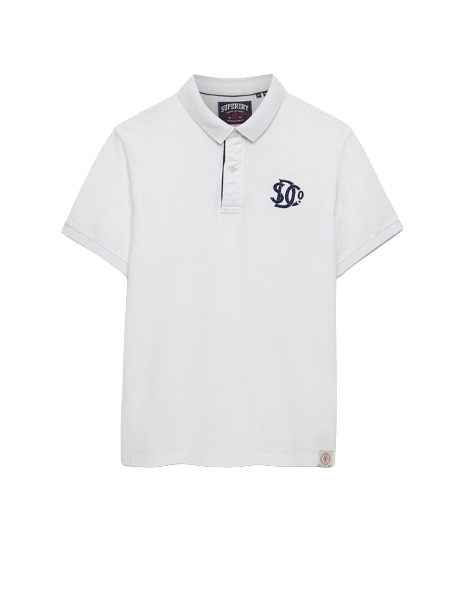Superdry Polo Piqué Monogram Bianco