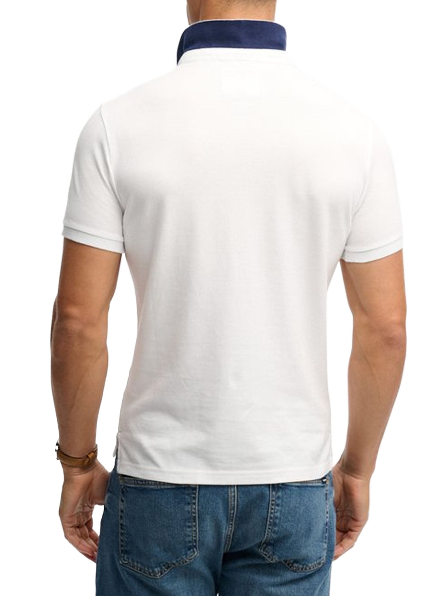 Superdry Polo Piqué Monogram Bianco