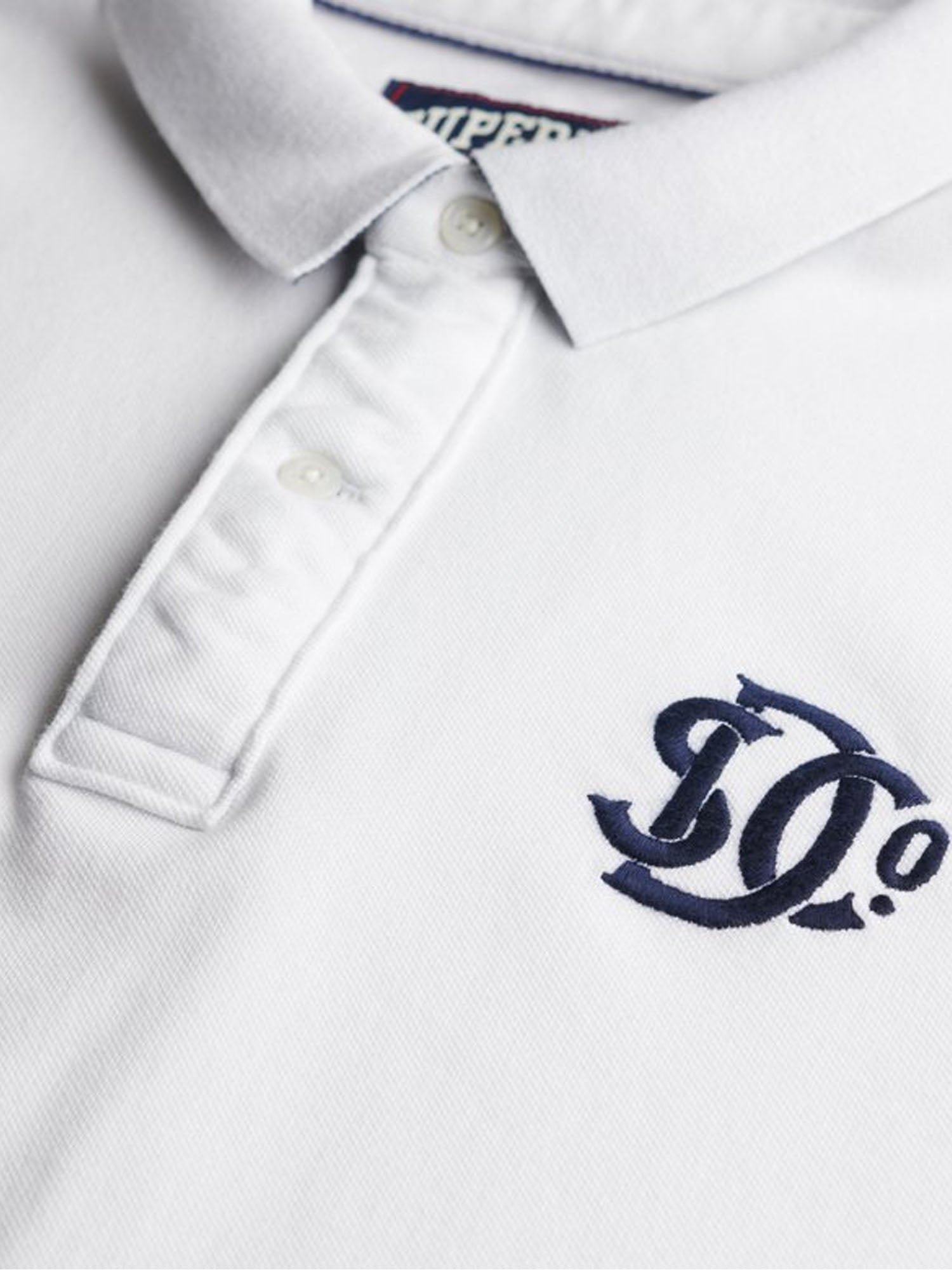 Superdry Polo Piqué Monogram Bianco