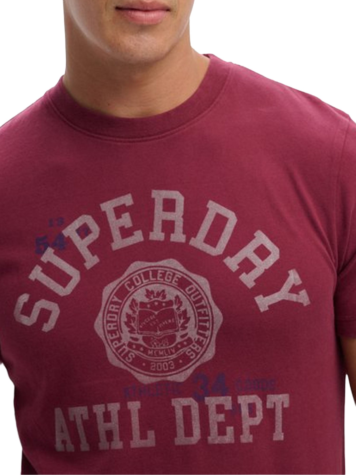 Superdry T-shirt Vintage Prep Vestibilità Comoda Bordeaux