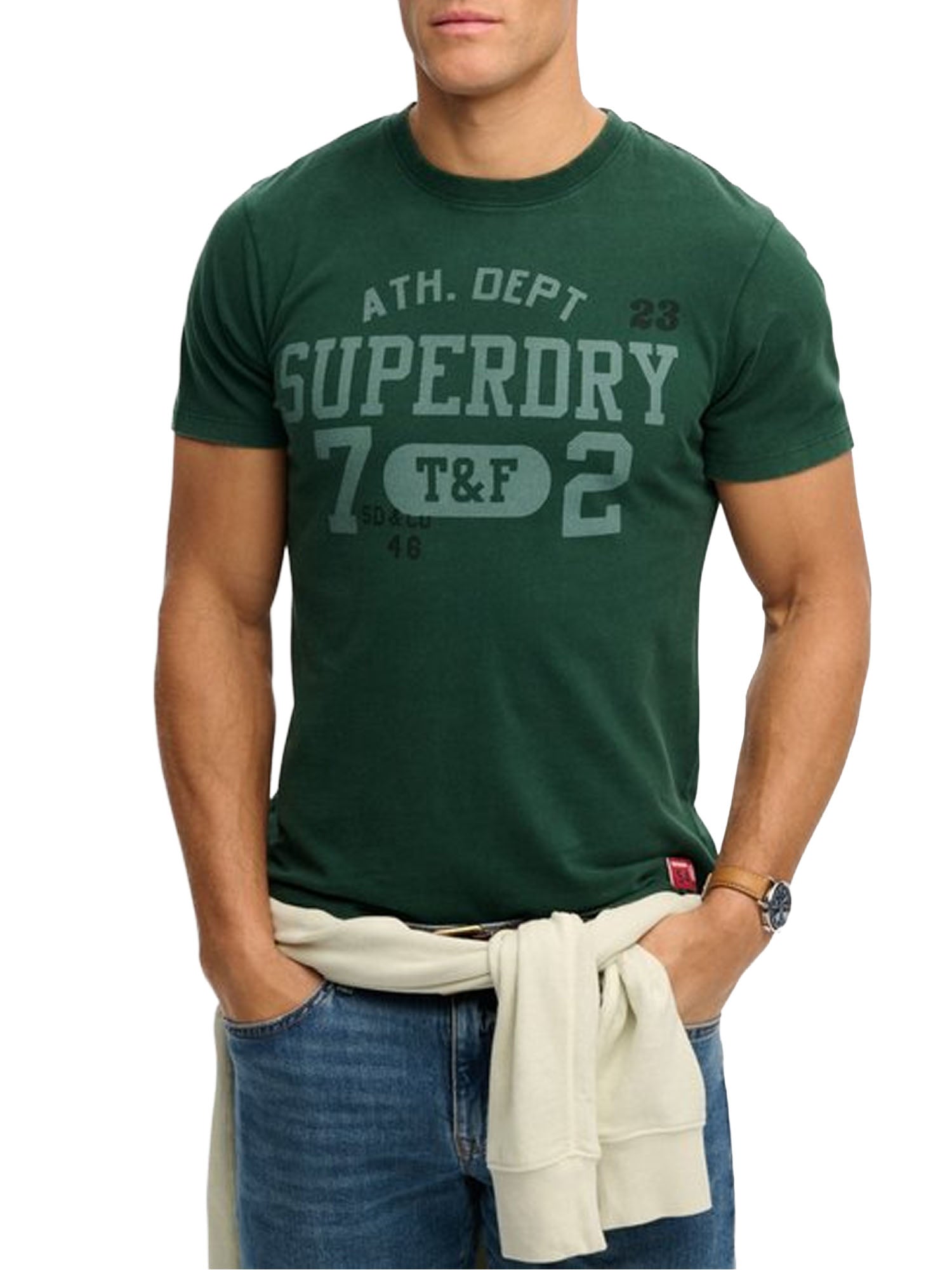 Superdry T-shirt Vintage Prep Vestibilità Comoda Verde