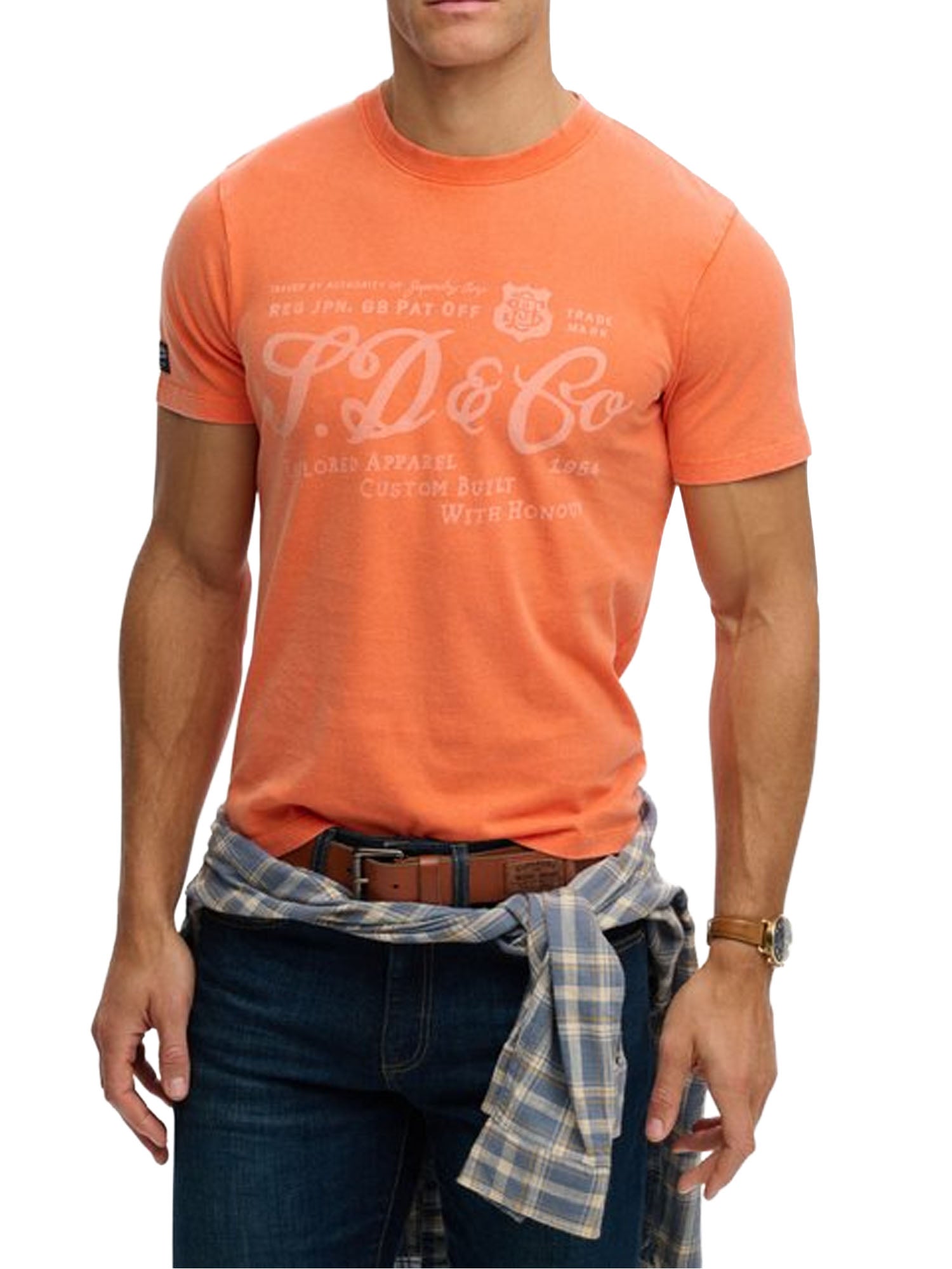 Superdry T-shirt Industry Worker Vestibilità Comoda Arancione