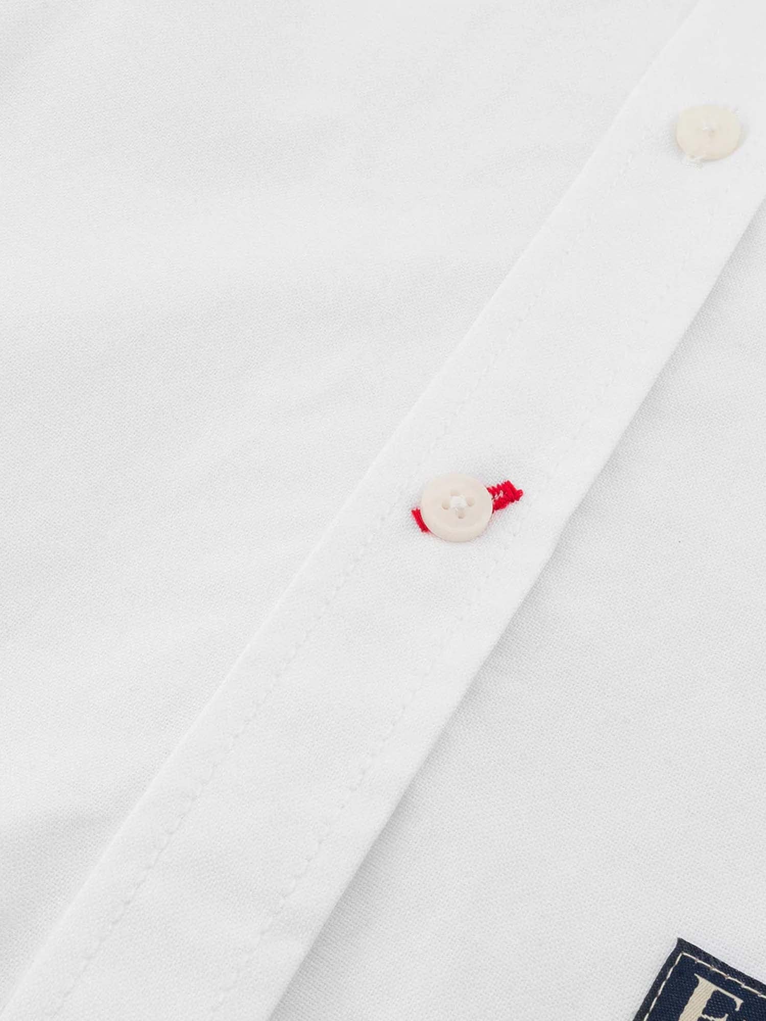 Evisu Seagull Print Oxford Shirt Bianco