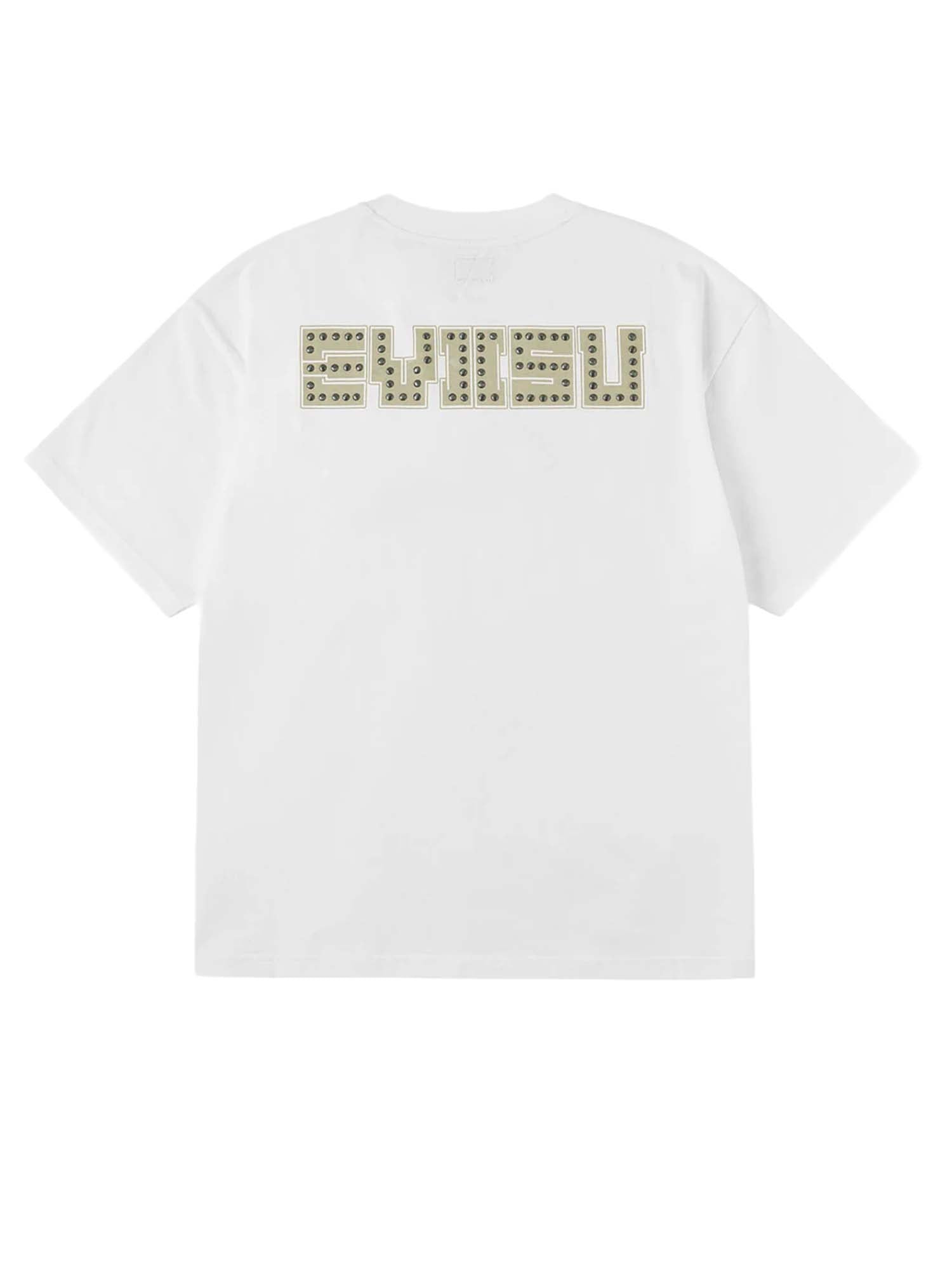 Evisu Seagull Printed Metal Studs T-shirt Bianco