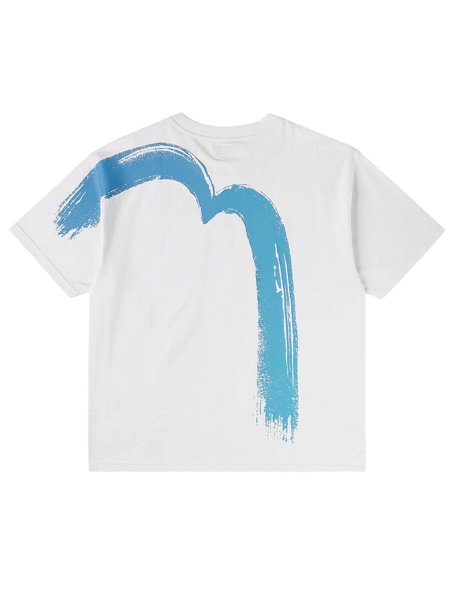 Evisu Hand-Brushed Daicock Print T-Shirt Bianco