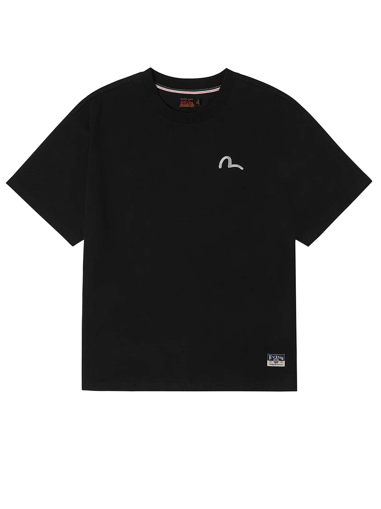 Evisu Seagull Embroidery T-shirt Nero