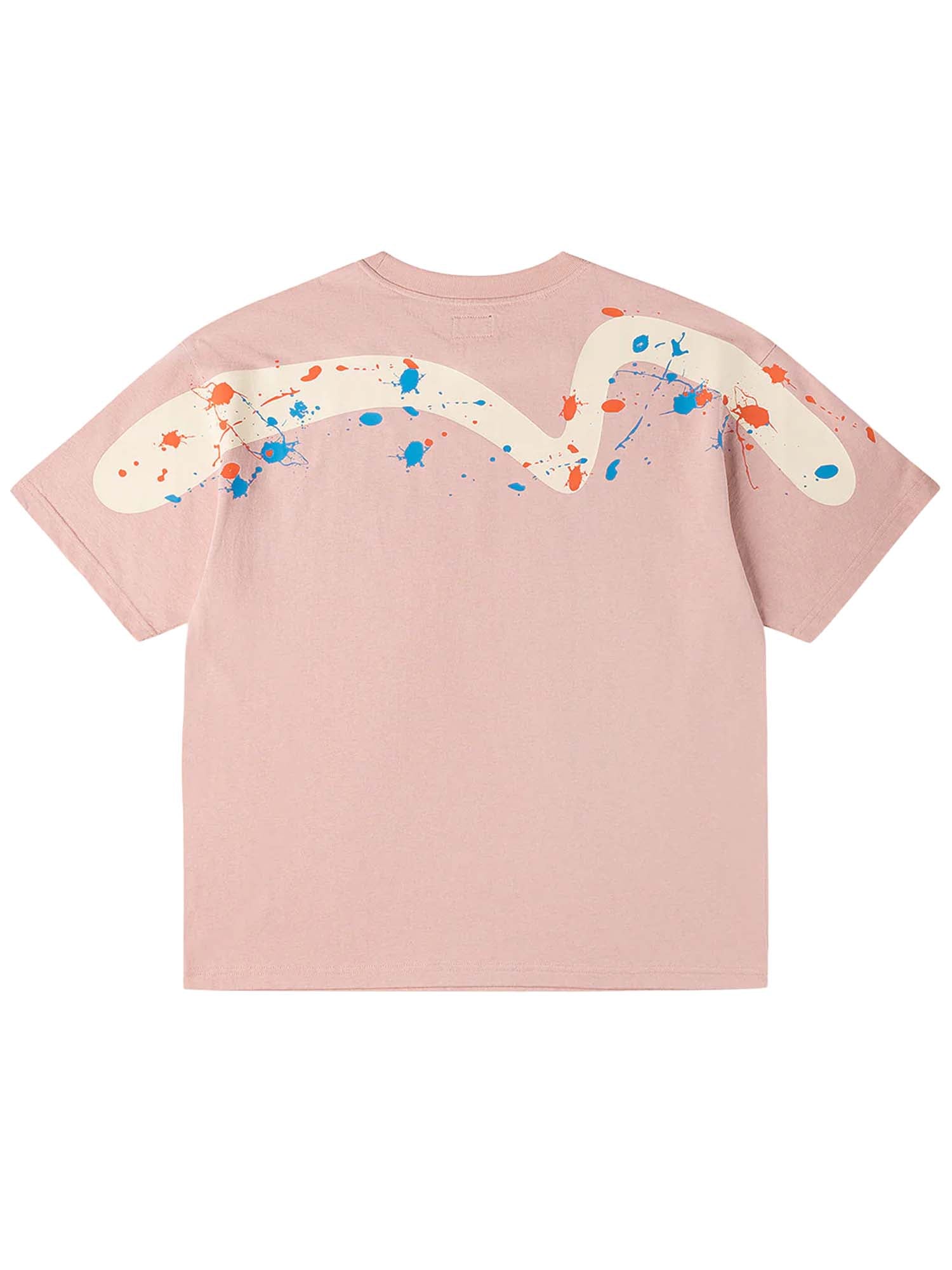 Evisu Seagull Daicock Print Splash T-shirt Rosa