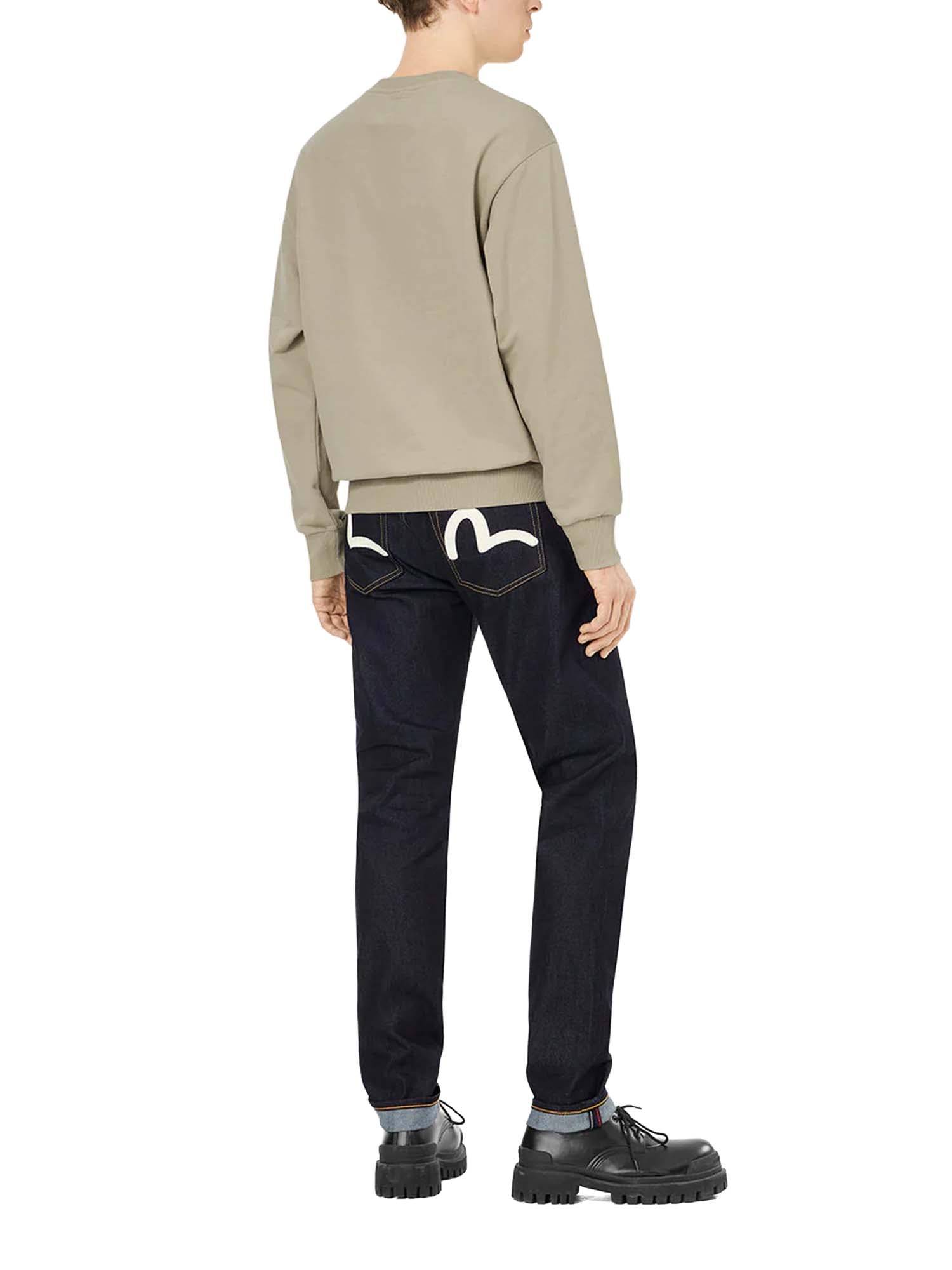 Evisu Ecru Seagull Print Taper Fit Jeans #2017 Blu