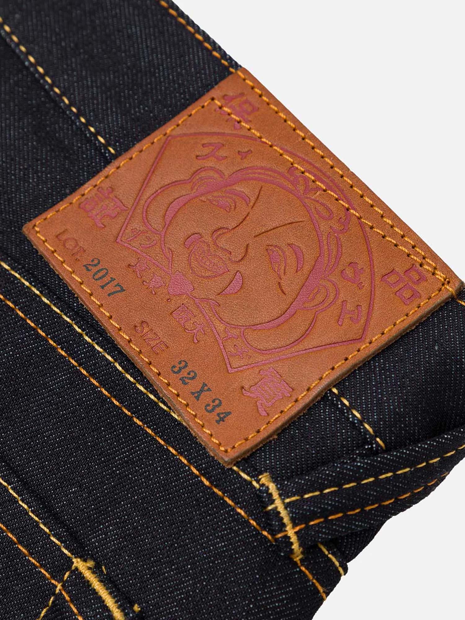 Evisu Ecru Seagull Print Taper Fit Jeans #2017 Blu