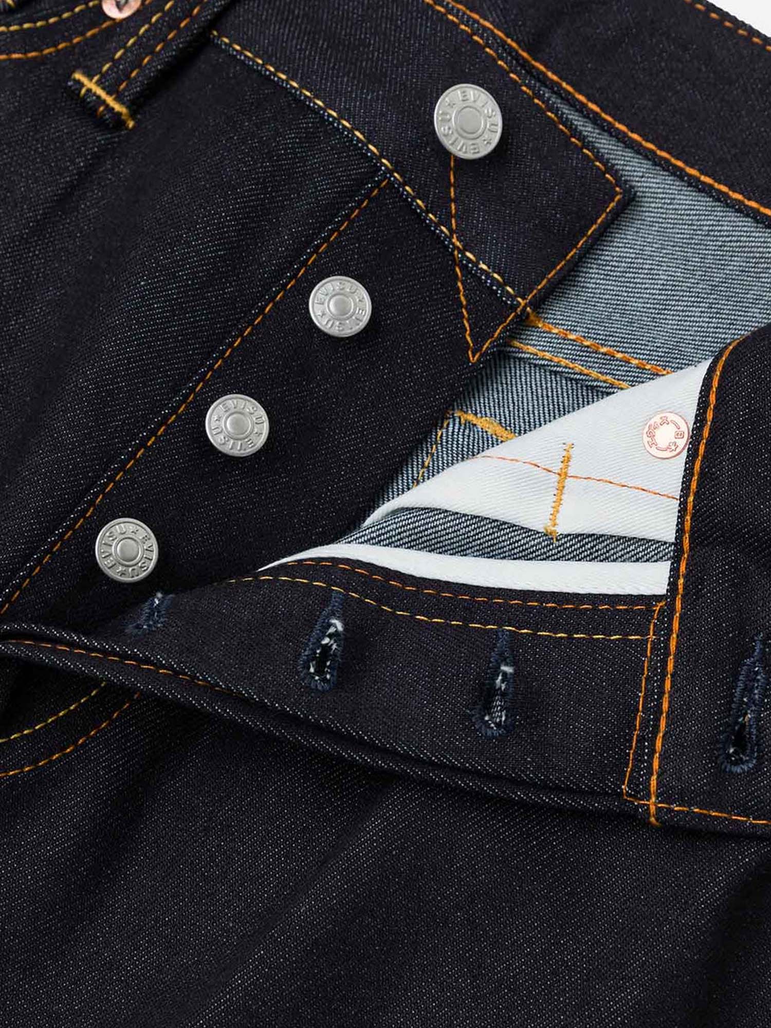 Evisu Ecru Seagull Print Taper Fit Jeans #2017 Blu