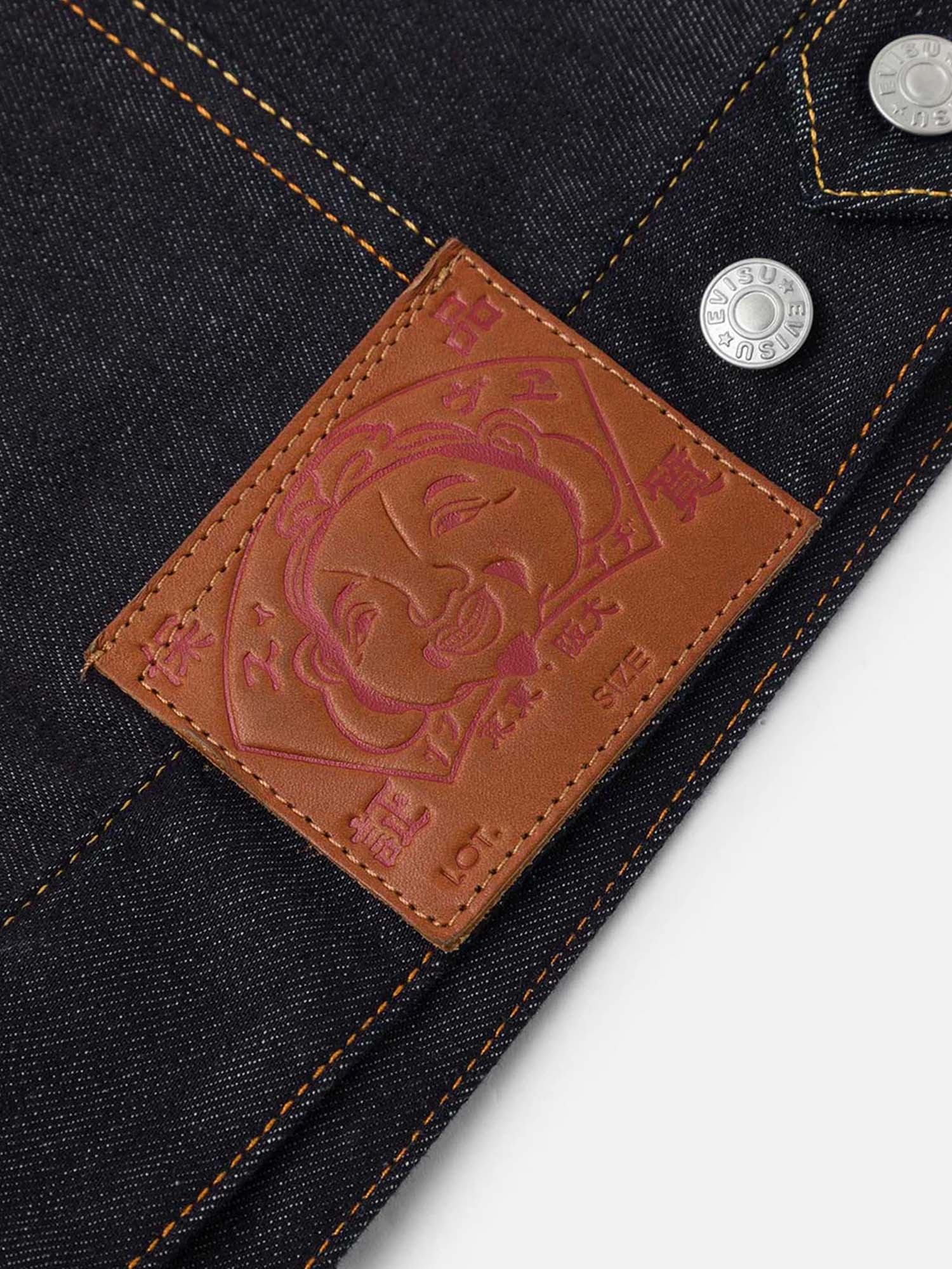 Evisu Ecru Seagull Print Relax Fit Denim Jacket Blu