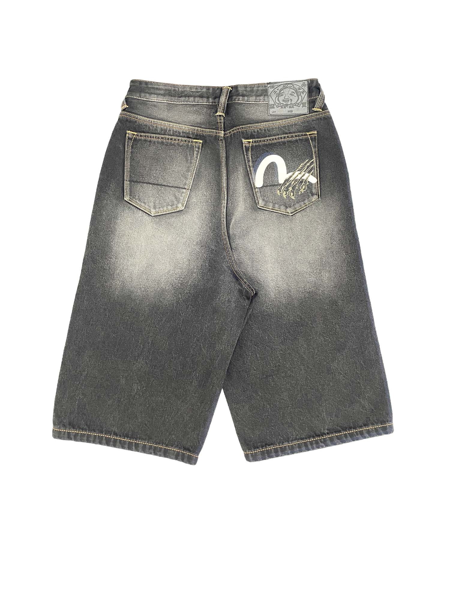 Evisu Shorts Seagull & Claw Marks Embroidery Pocket Grigio