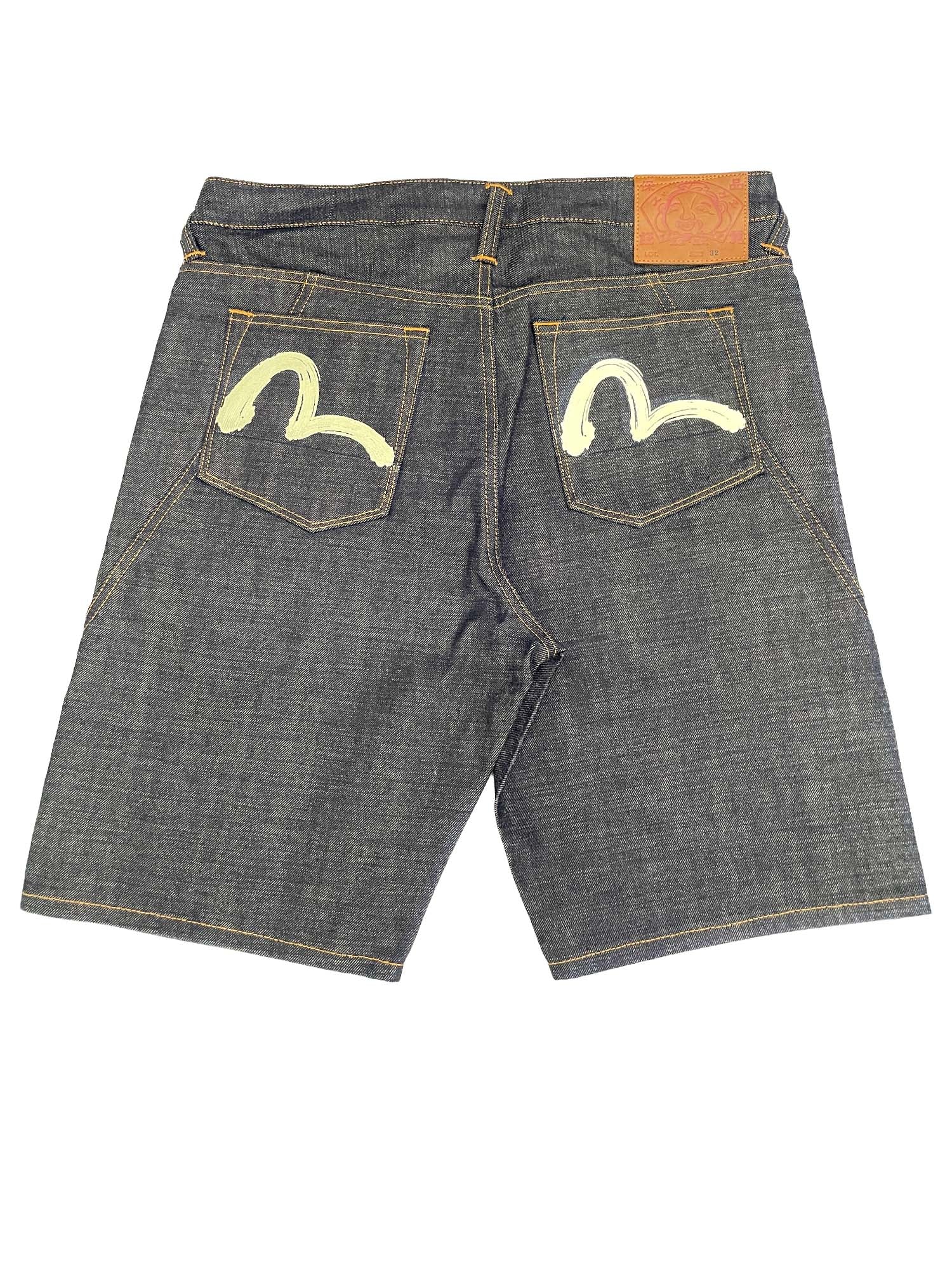 Evisu Shorts Seagull Printed Pocket Denim Blu