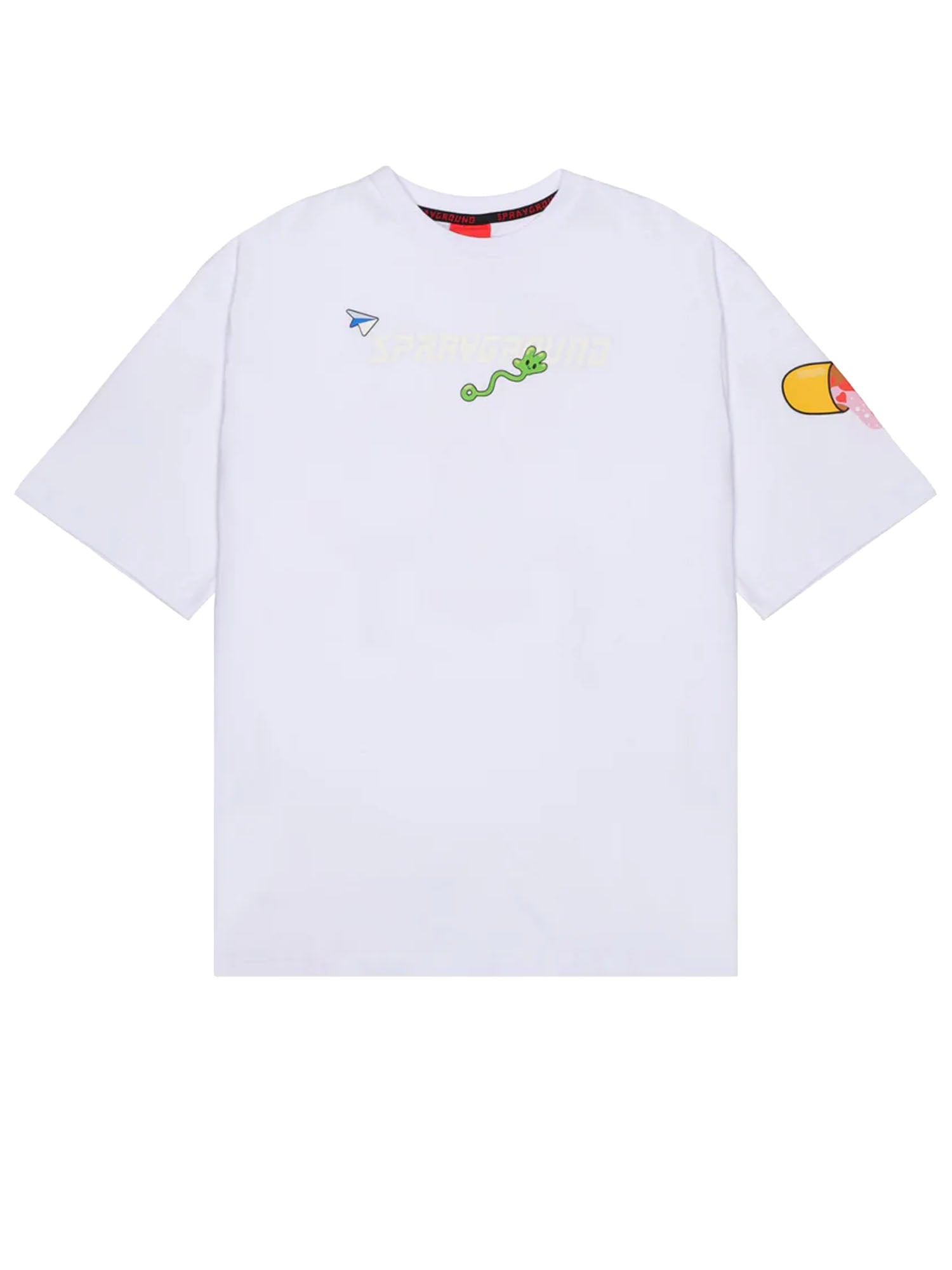 Sprayground WTF Skull Over T-Shirt Bianco