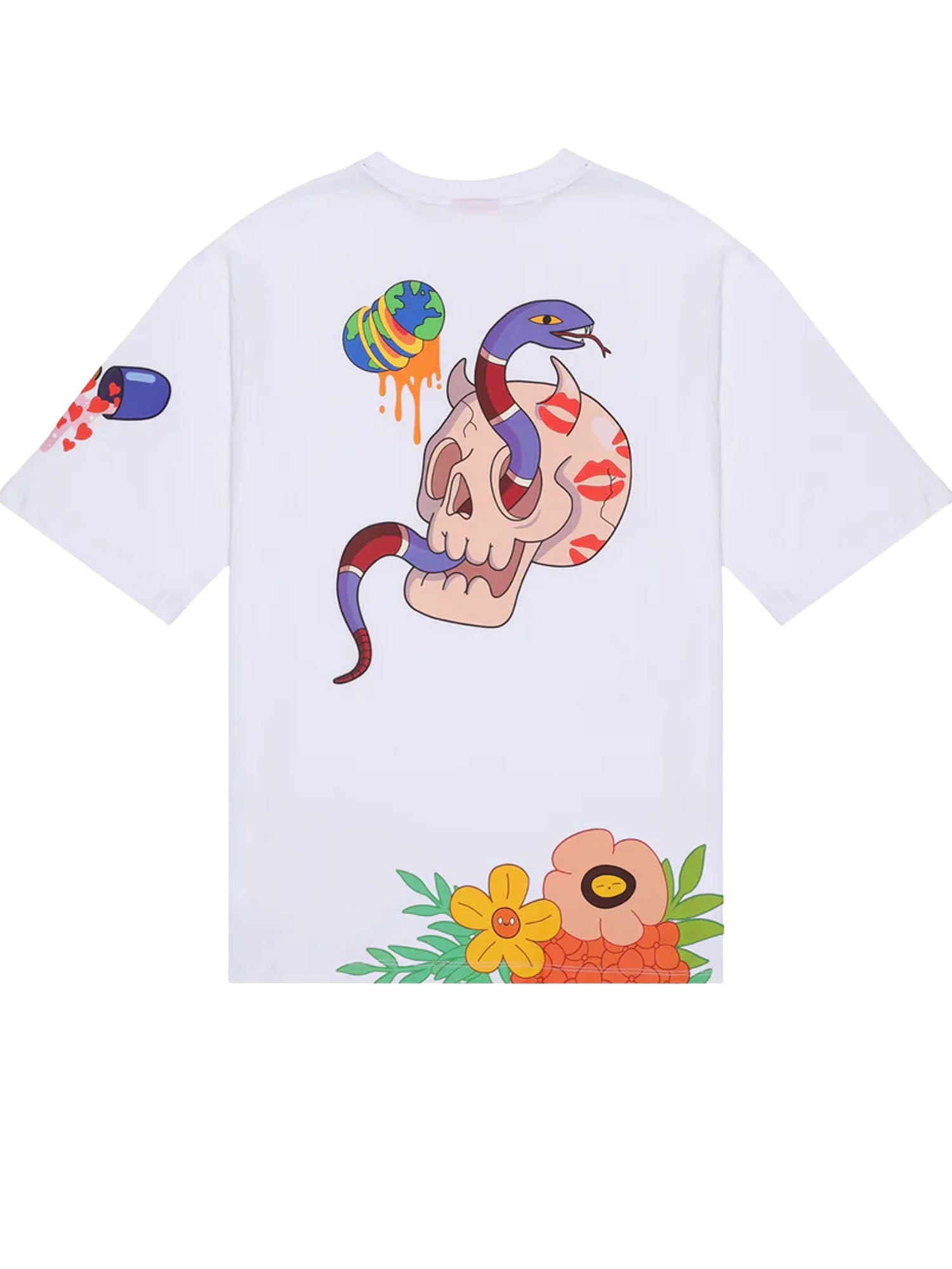 Sprayground WTF Skull Over T-Shirt Bianco