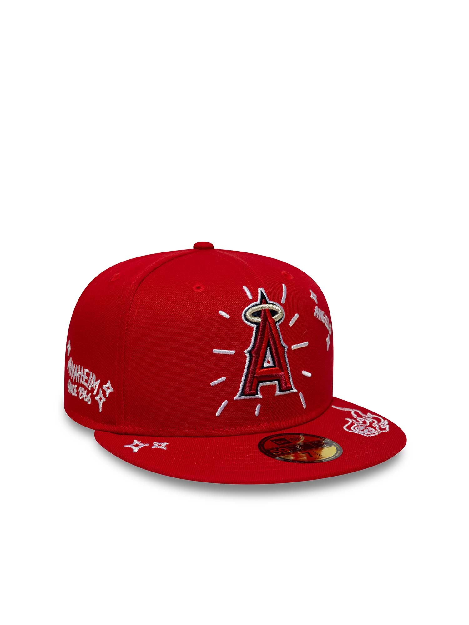 New Era Cappellino 59FIFTY Fitted Los Angeles Angels Scribble Rosso