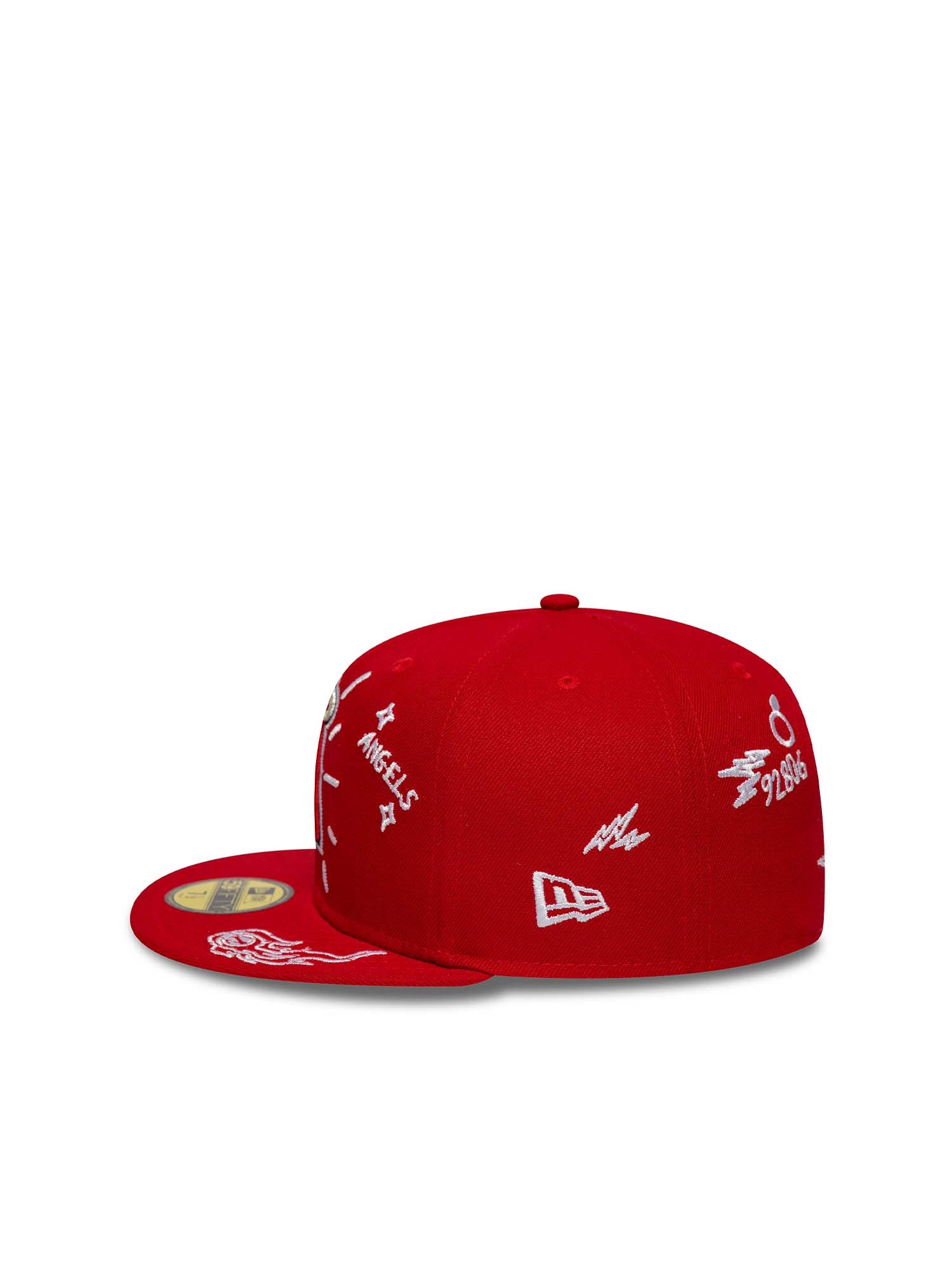 New Era Cappellino 59FIFTY Fitted Los Angeles Angels Scribble Rosso