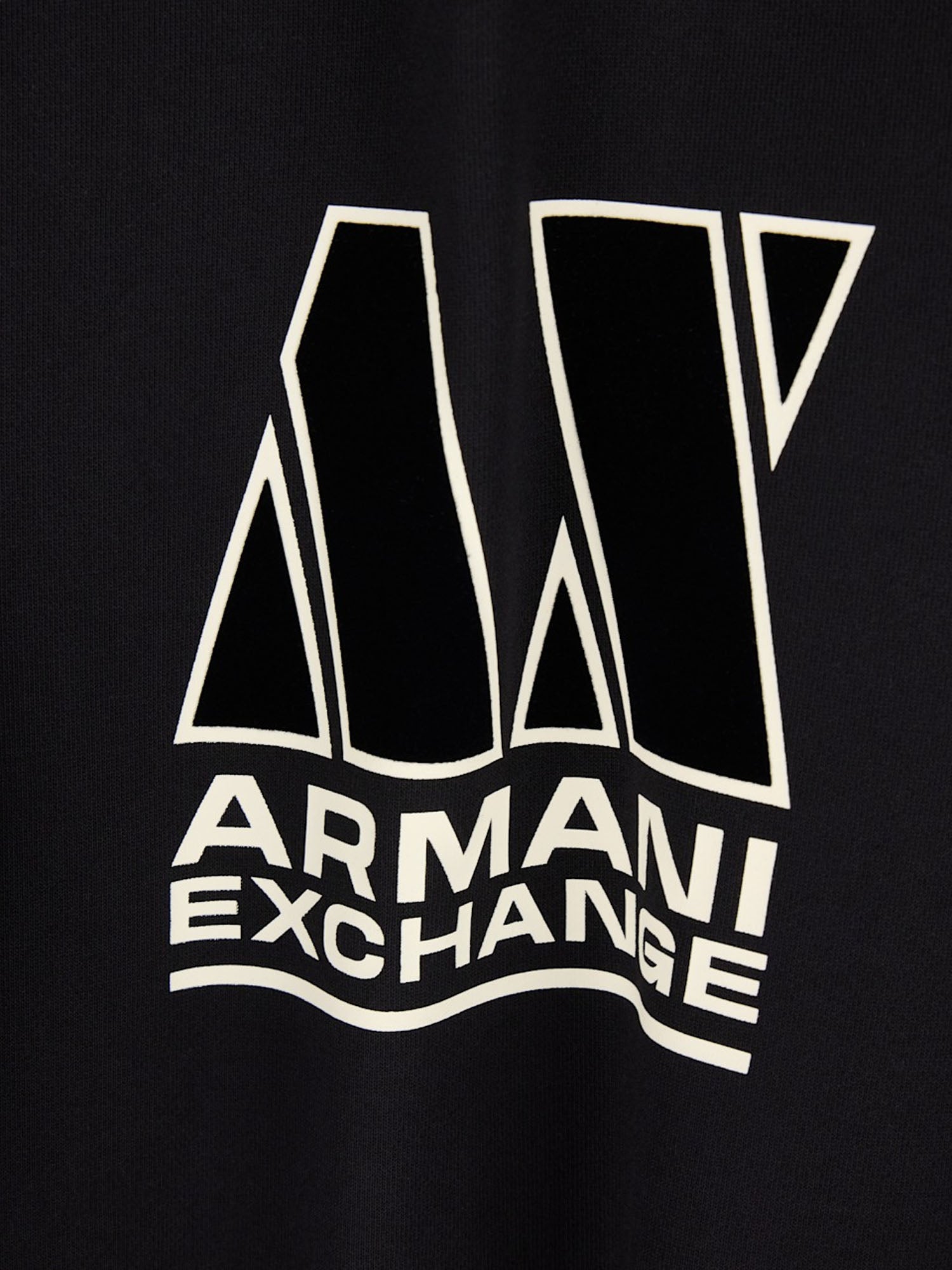 Armani Exchange Felpa vestibilità regular in tessuto french terry di cotone Nero