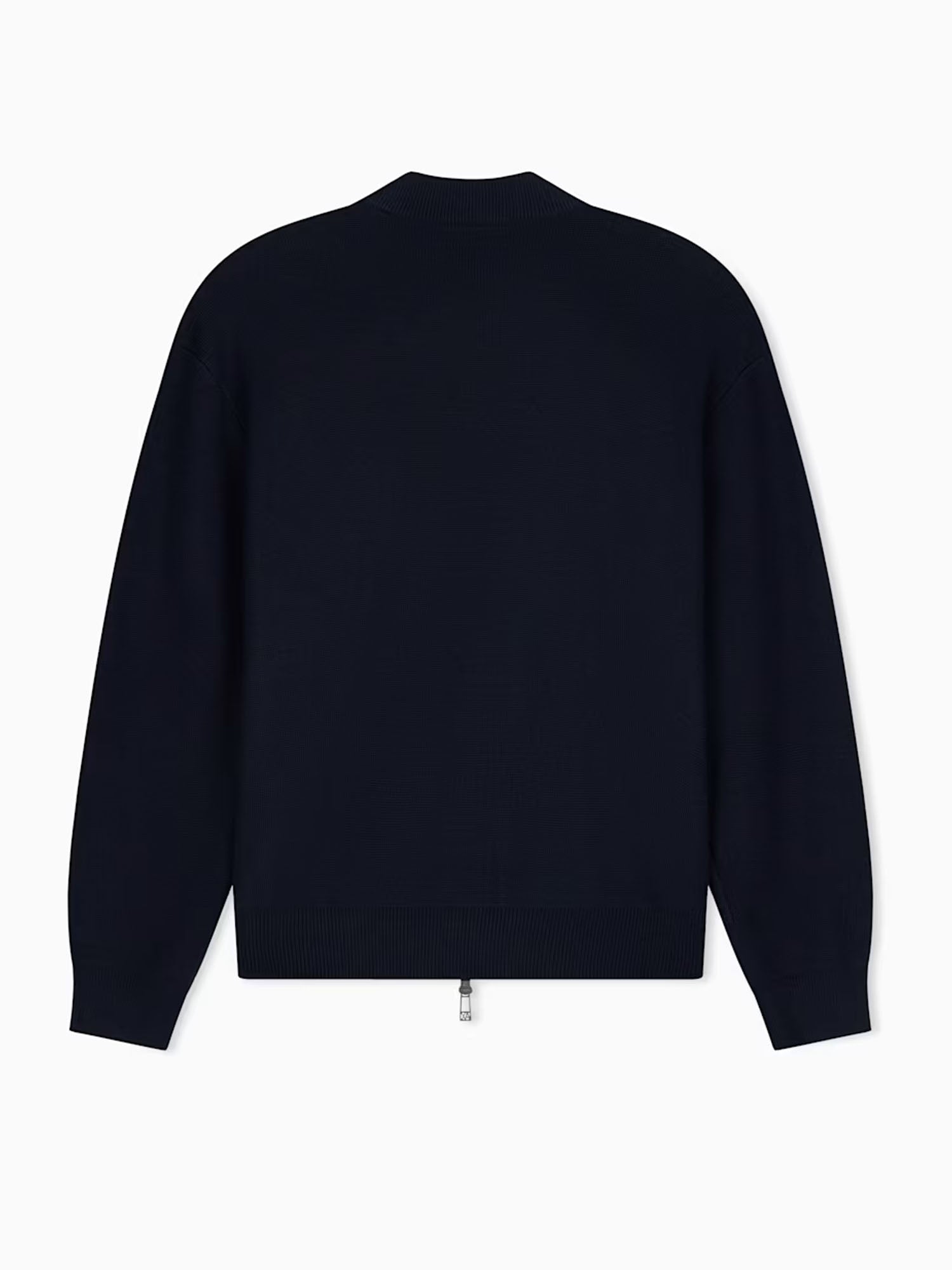 Armani Exchange Cardigan Crossover regular misto lana e cotone con zip Blu