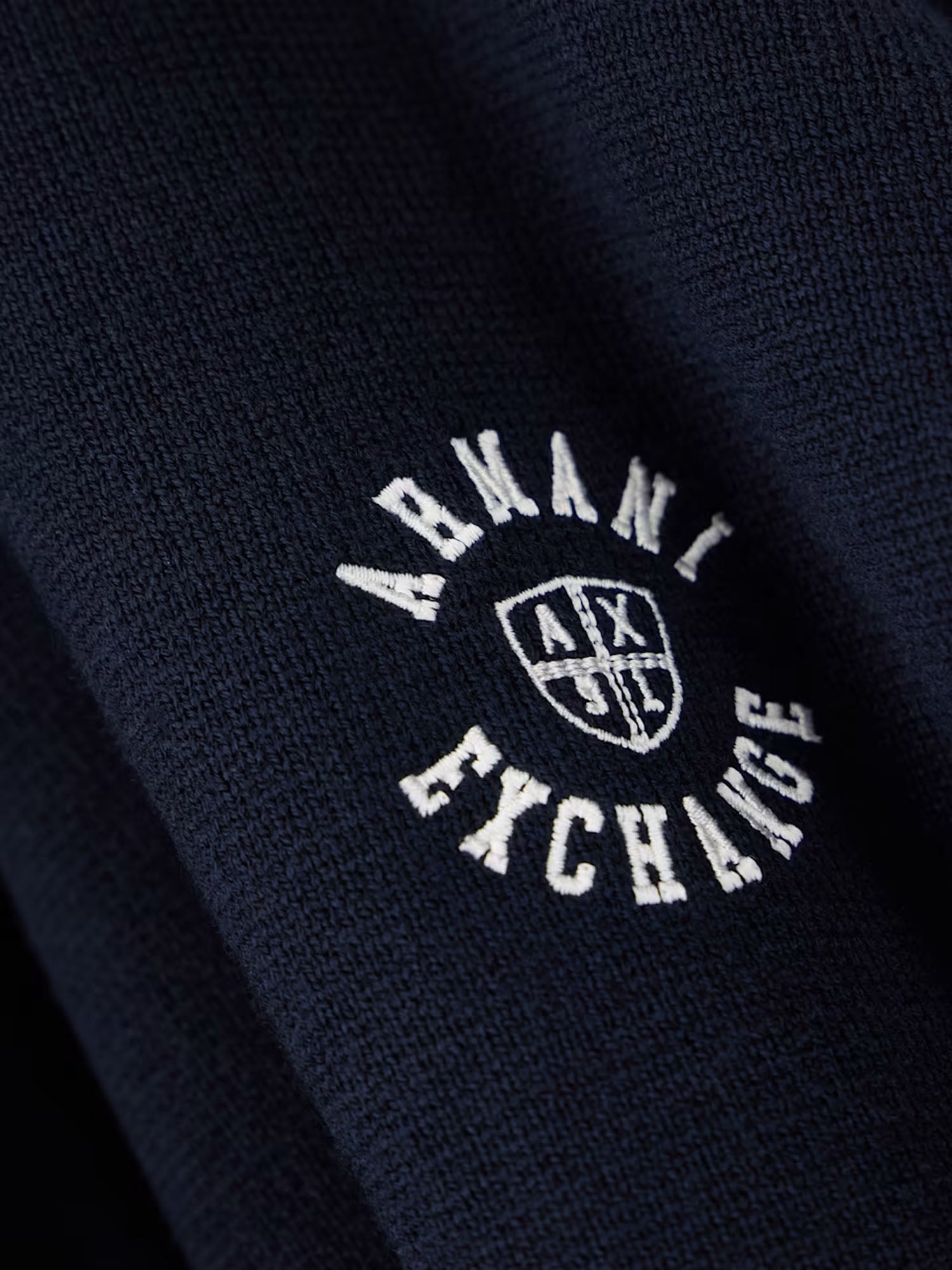 Armani Exchange Cardigan Crossover regular misto lana e cotone con zip Blu