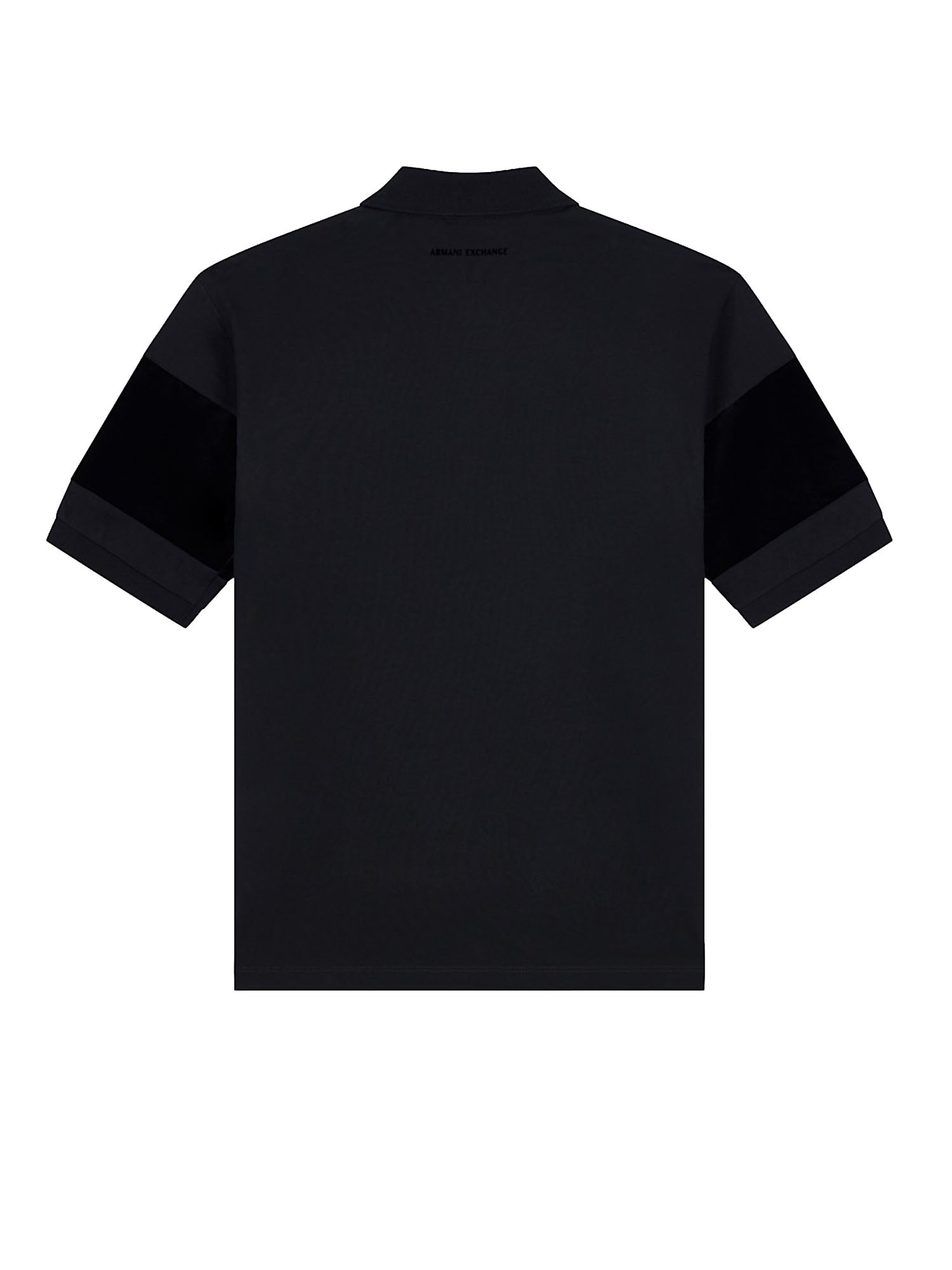 Armani Exchange Polo in jersey di cotone mercerizzato con mezza zip Nero