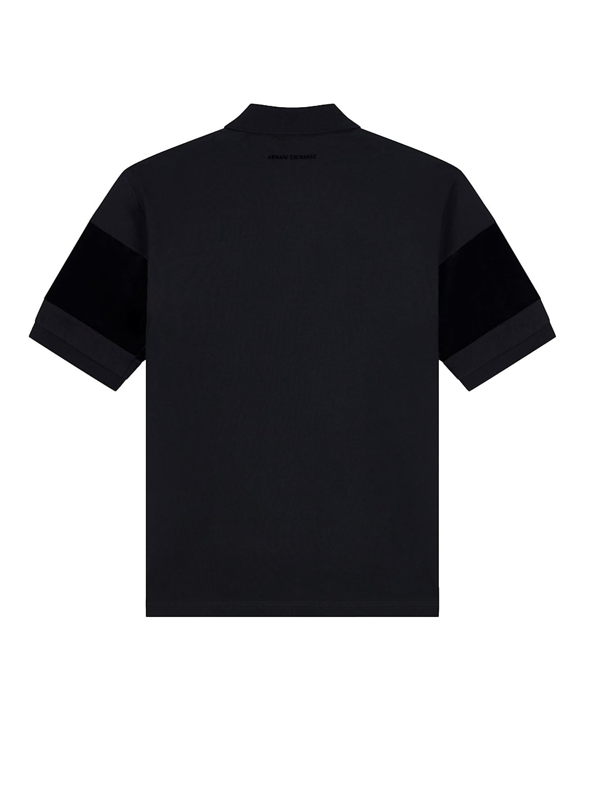 Armani Exchange Polo in jersey di cotone mercerizzato con mezza zip Nero