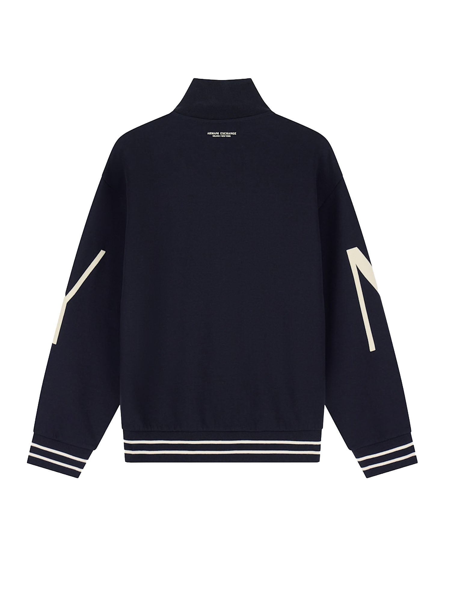 Armani Exchange Felpa regular fit in jersey di cotone elasticizzato Nero