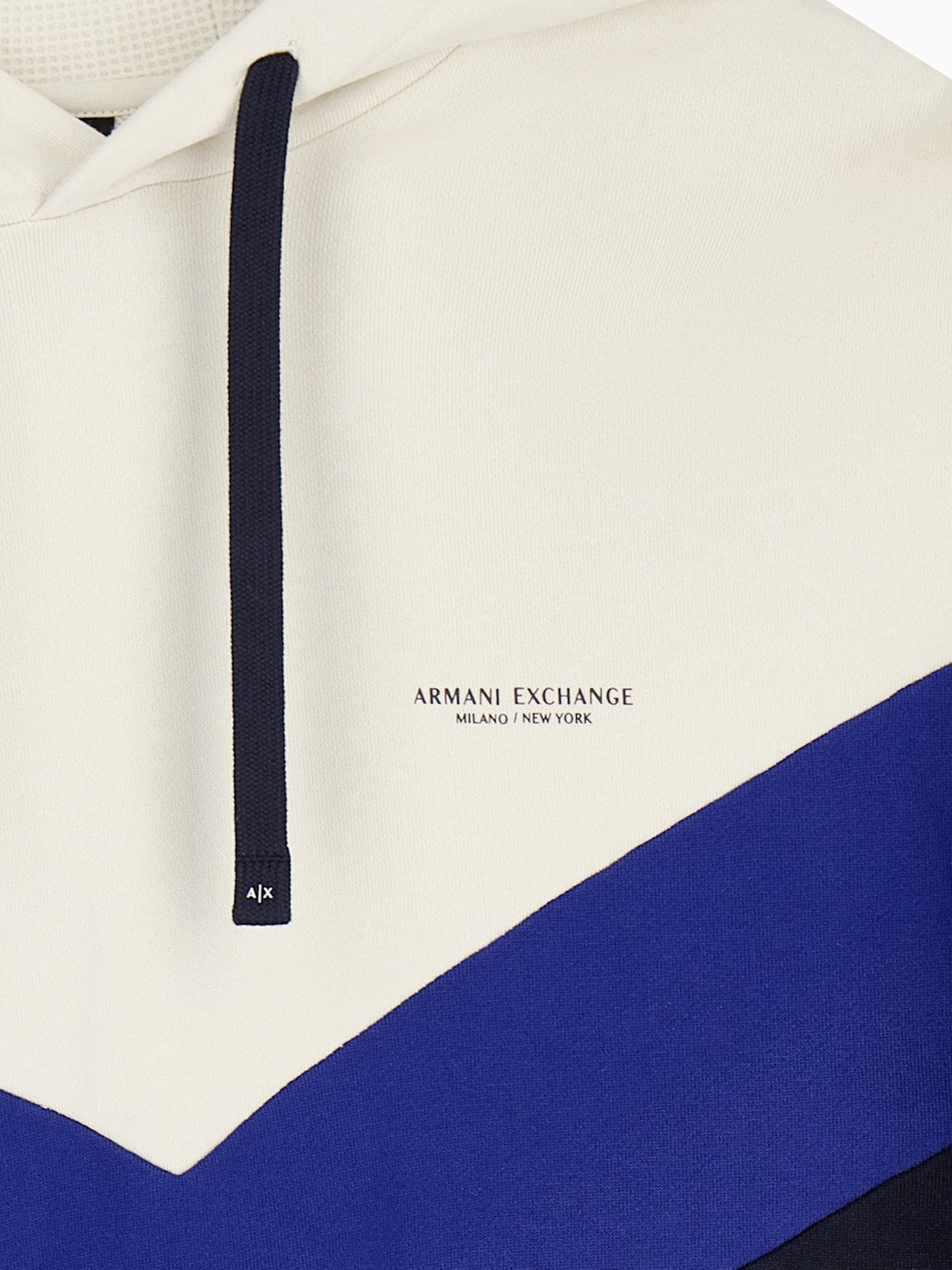 Armani Exchange Felpa con cappuccio in cotone french terry e logo Multicolore