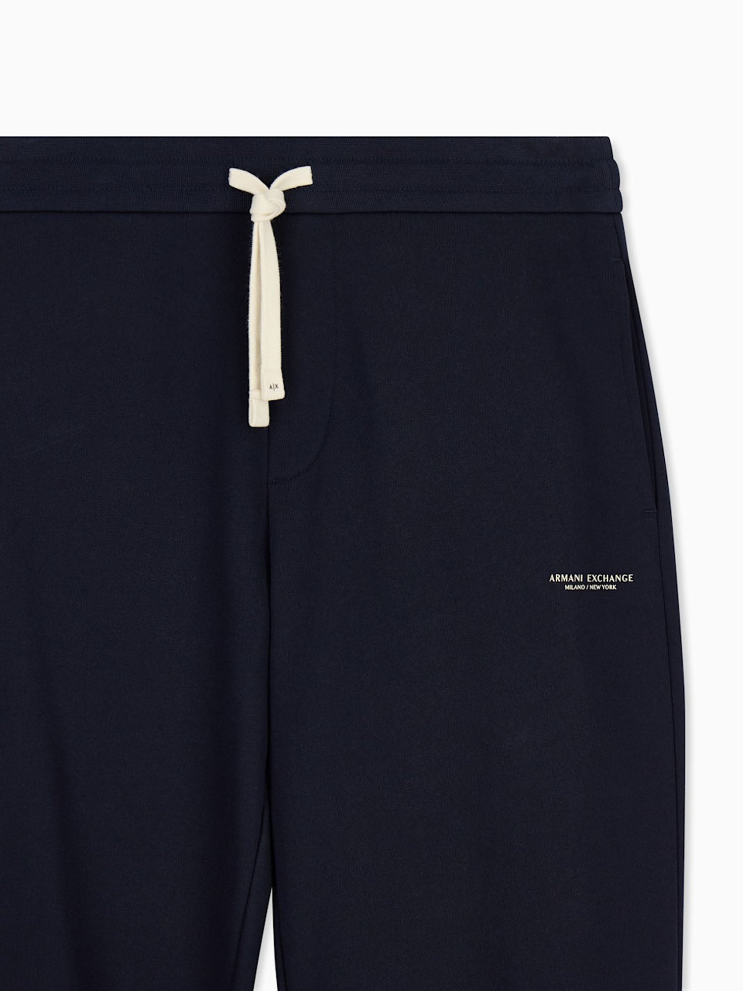Armani Exchange Pantaloni regular fit in cotone french terry Blu