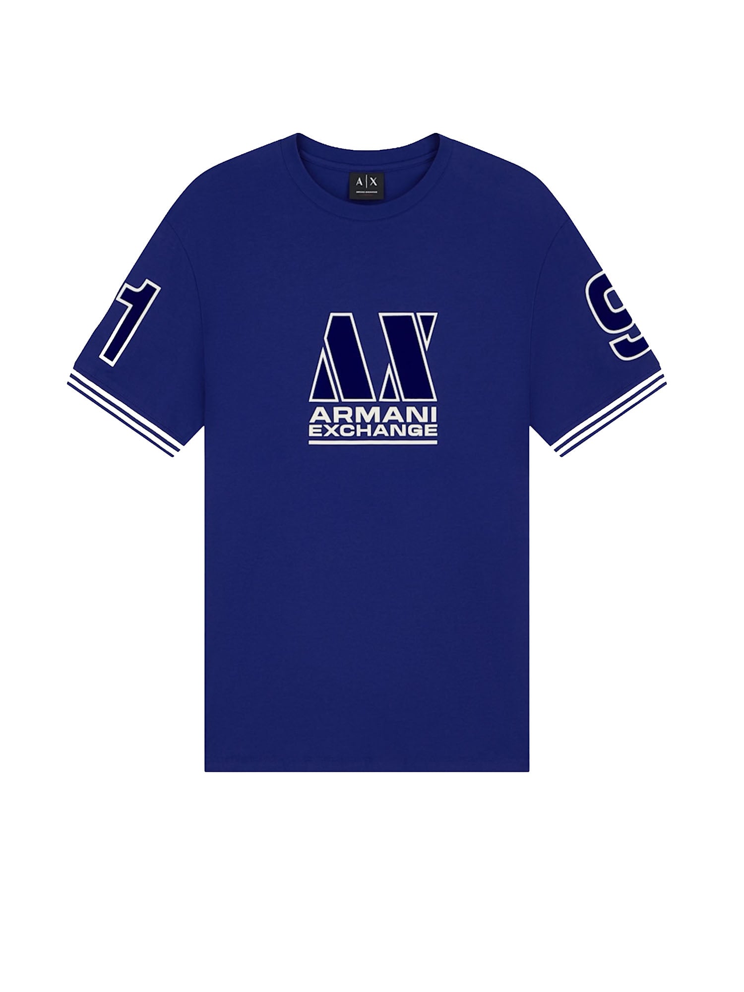 Armani Exchange T-shirt con vestibilità regolare in jersey di cotone Blu
