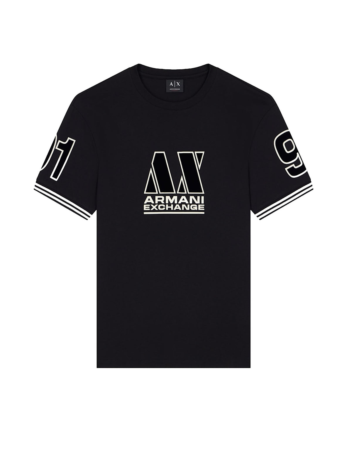 Armani Exchange T-shirt con vestibilità regolare in jersey di cotone Nero