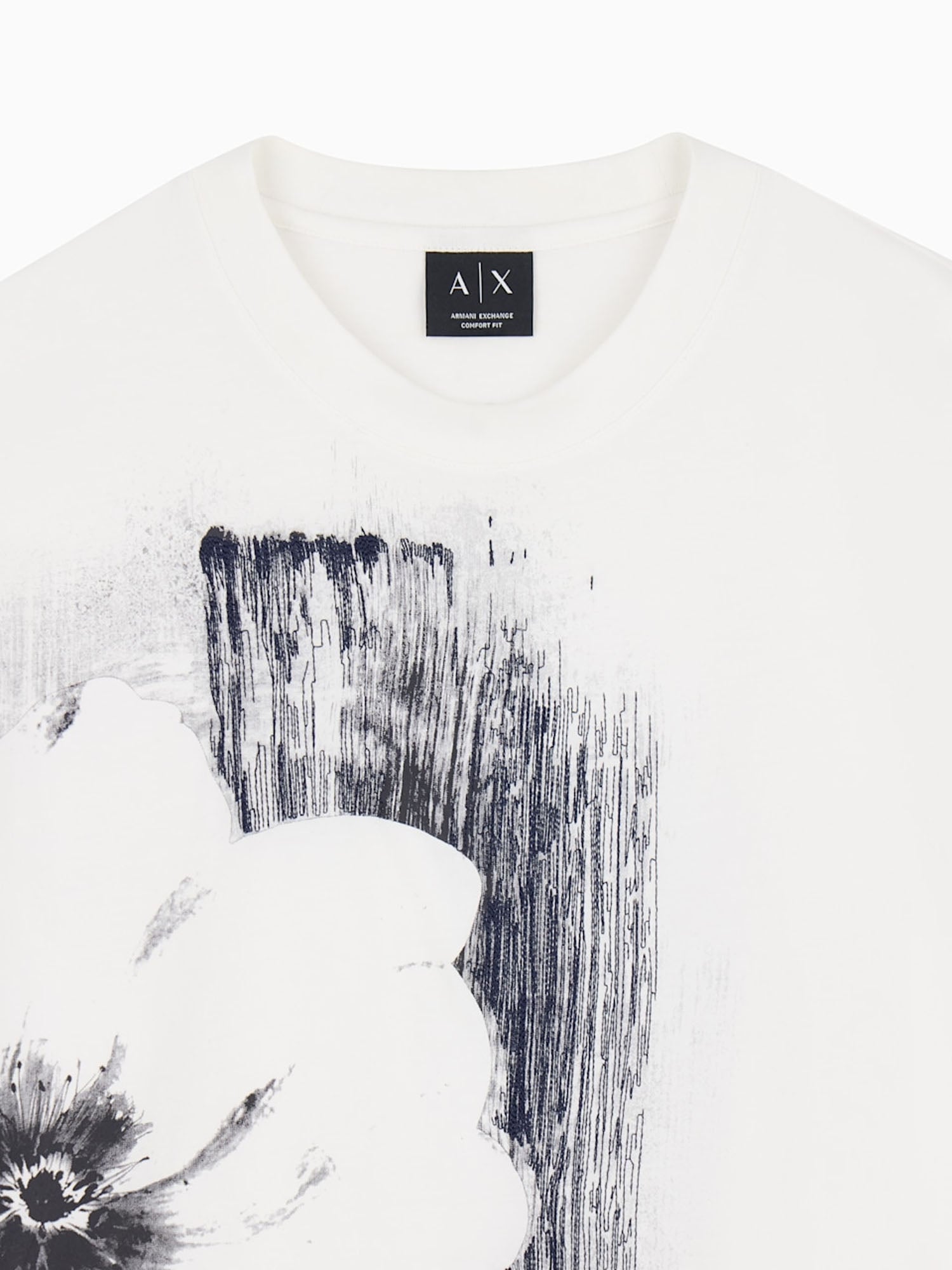 Armani Exchange T-shirt in jersey di cotone con vestibilità over Bianco
