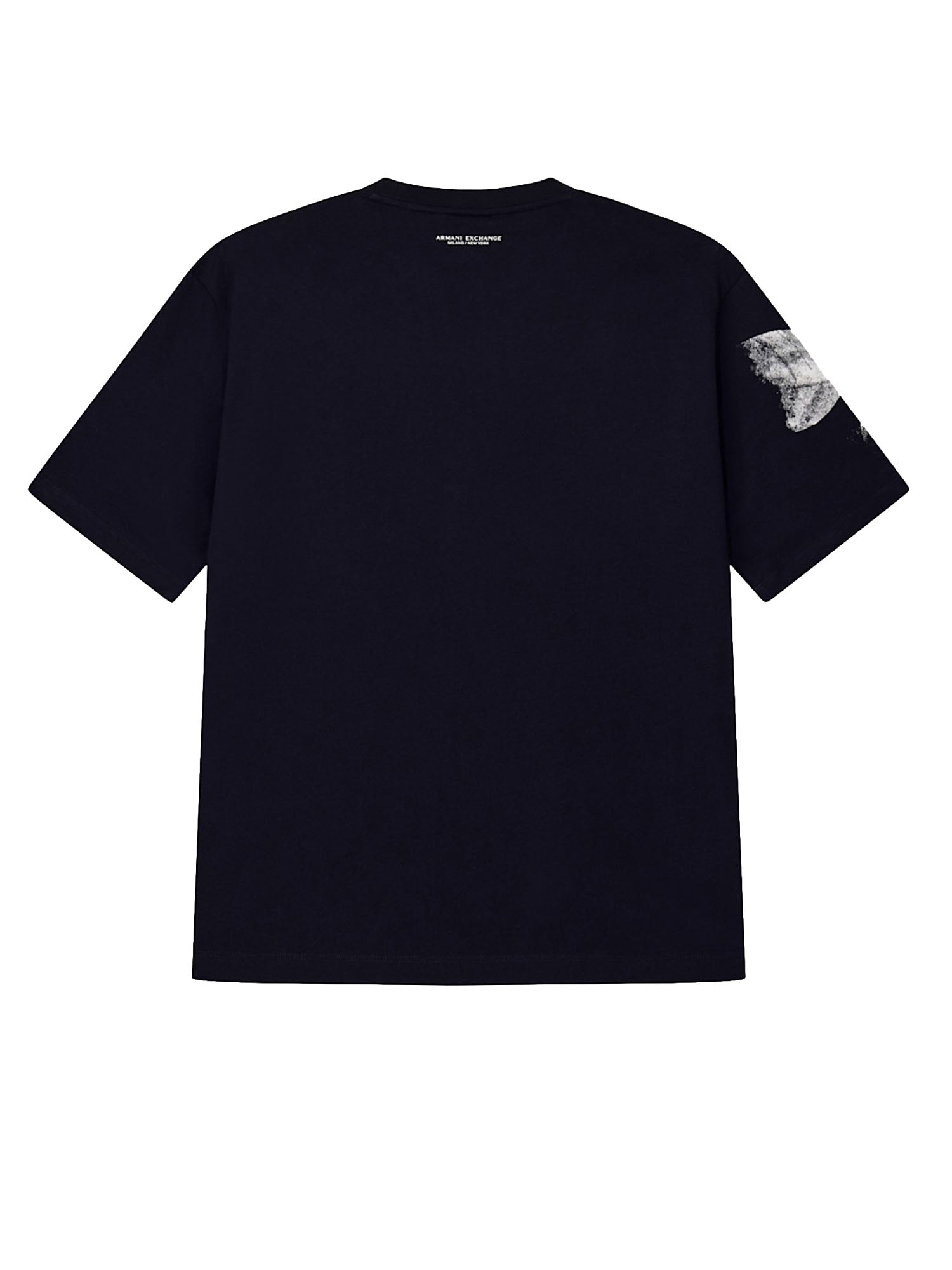 Armani Exchange T-shirt in jersey di cotone con vestibilità over Blu