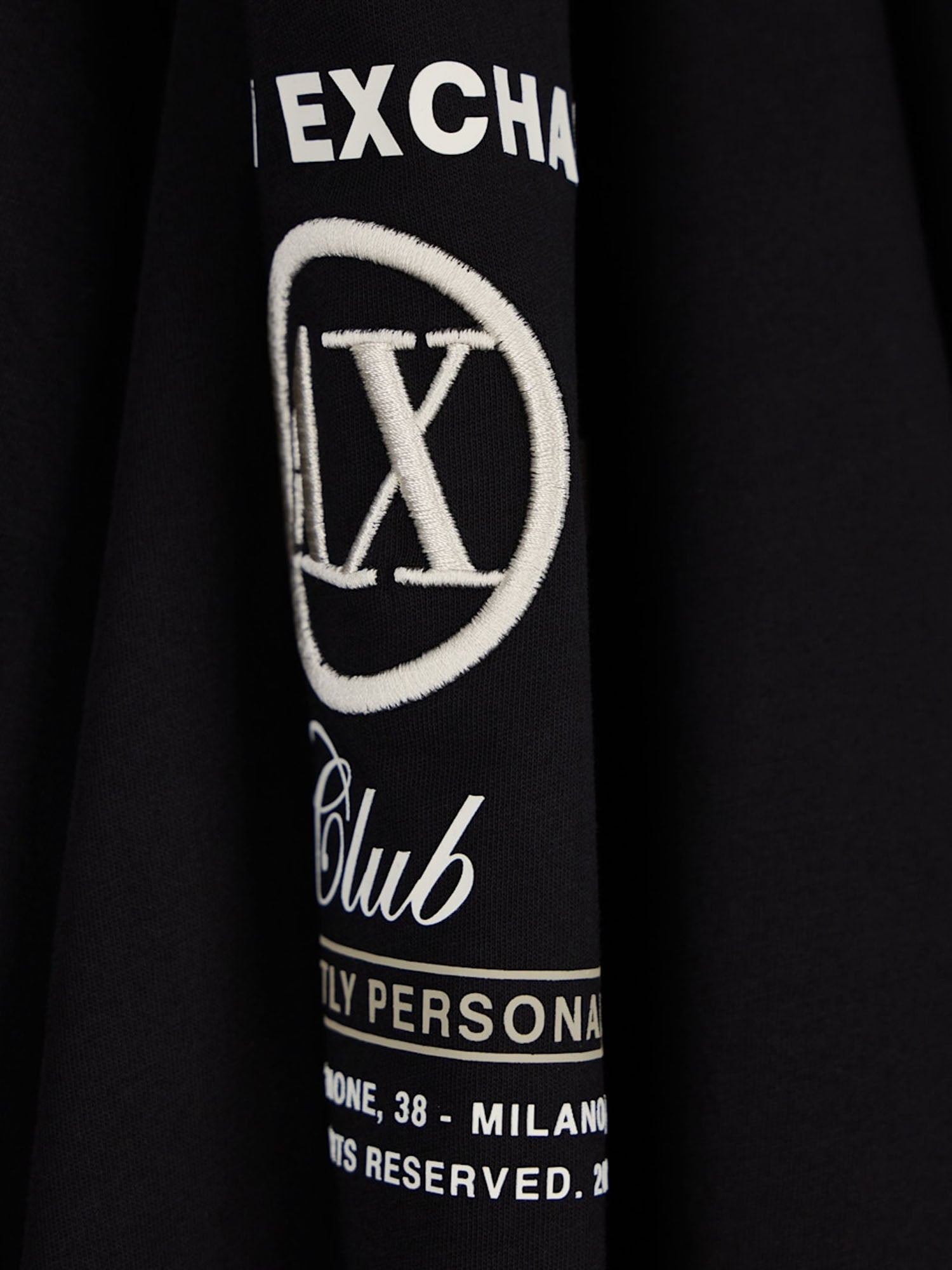 Armani Exchange T-shirt vestibilità regular in jersey di cotone Nero