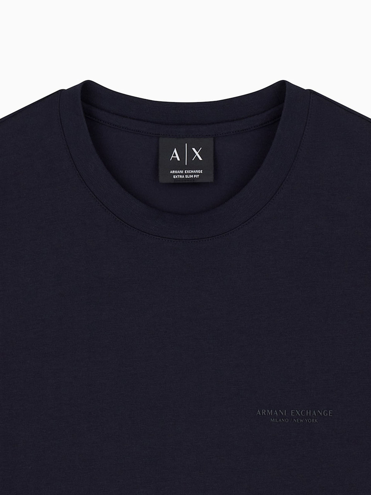 Armani Exchange T-shirt a taglio slim in jersey di cotone stretch Blu