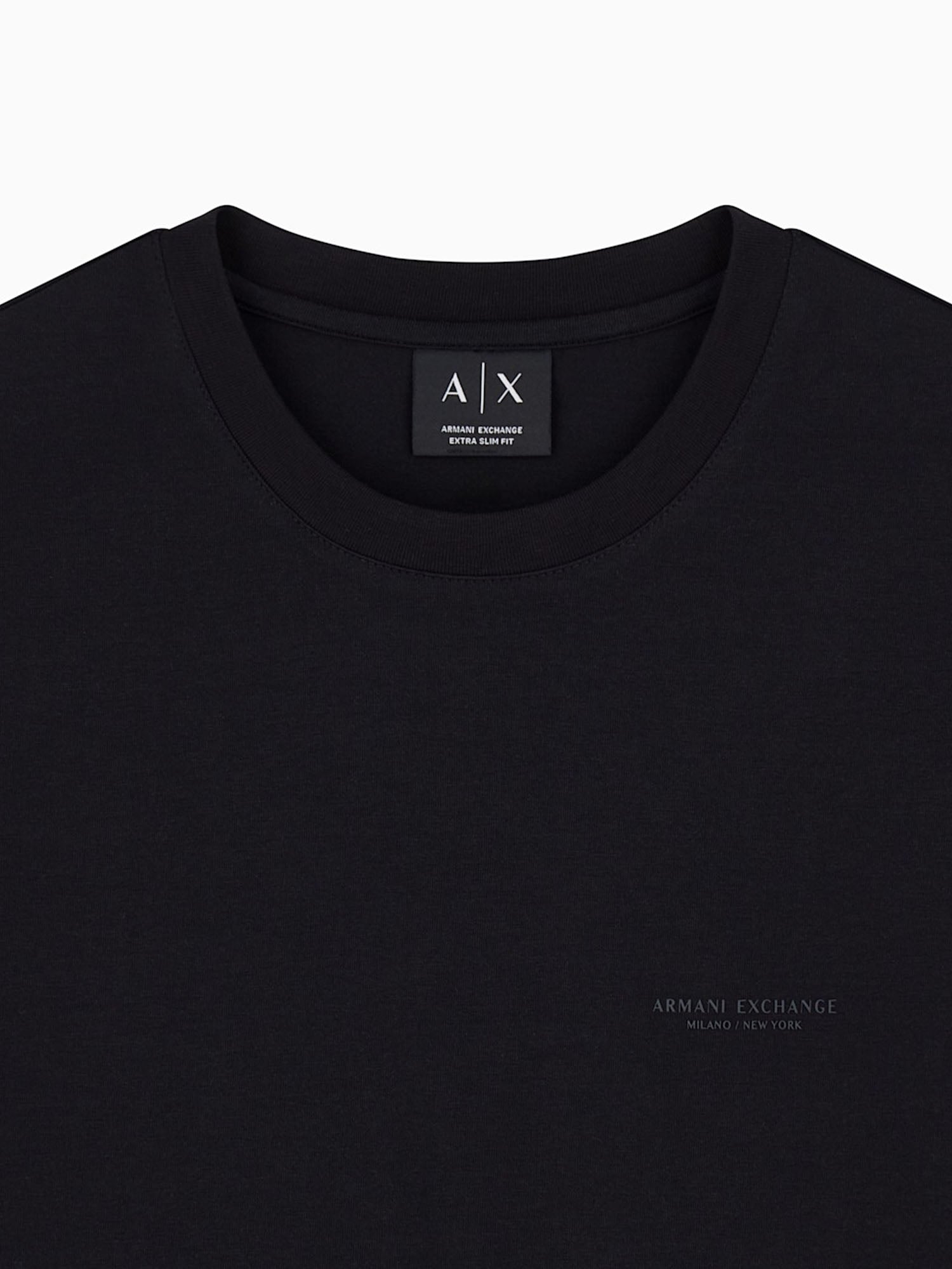 Armani Exchange T-shirt a taglio slim in jersey di cotone stretch Nero