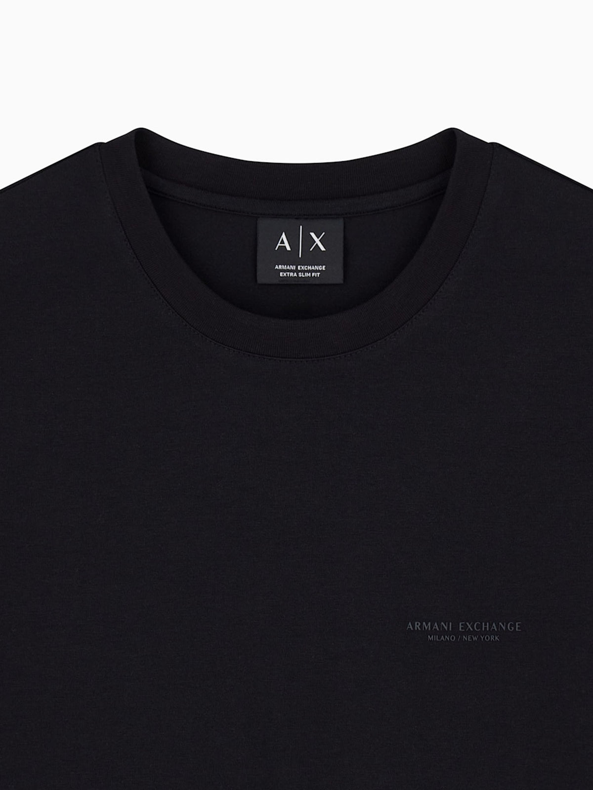 Armani Exchange T-shirt a taglio slim in jersey di cotone stretch Nero