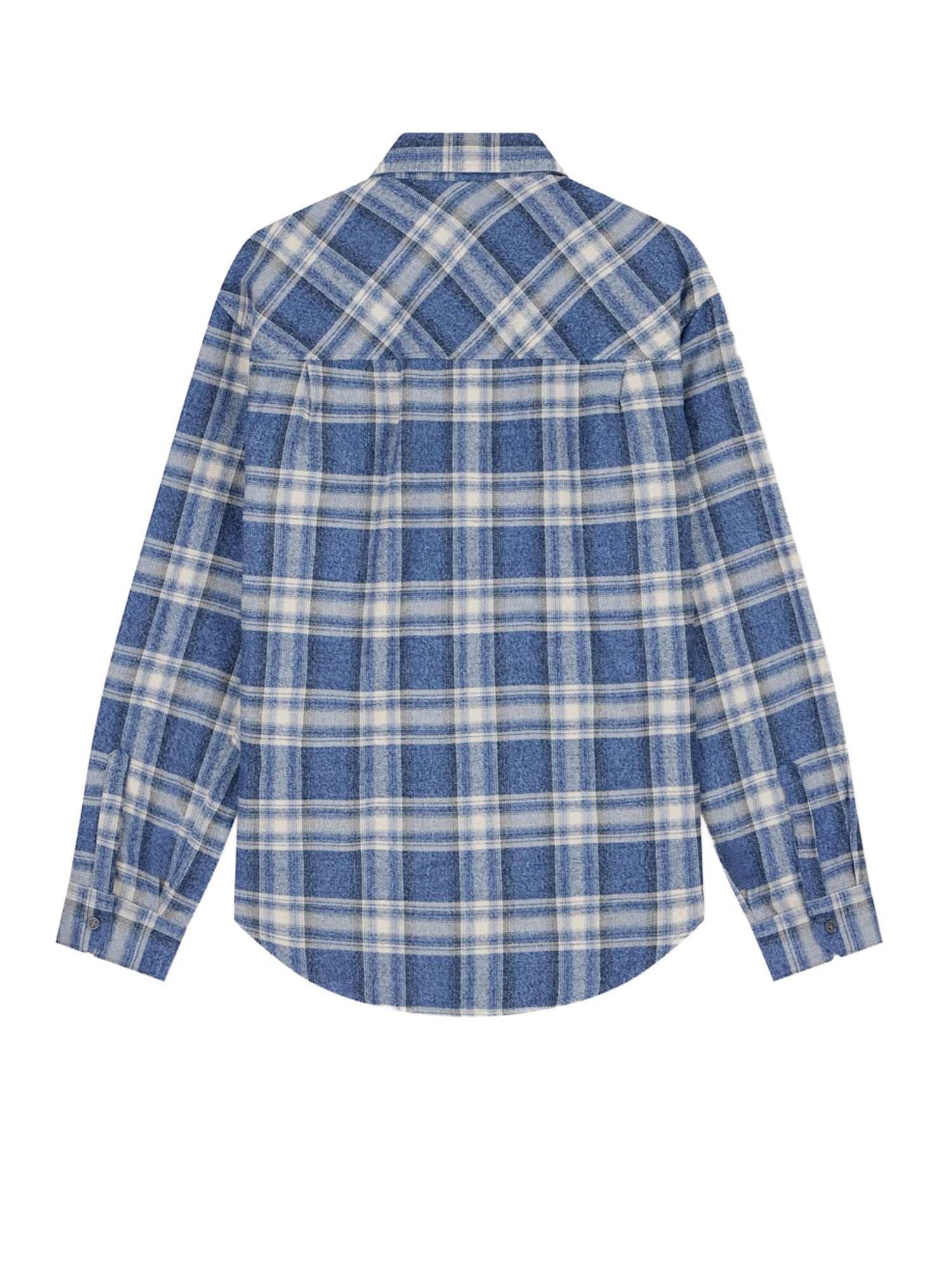 Armani Exchange Camicia Crossover in flanella a quadri con zip Blu