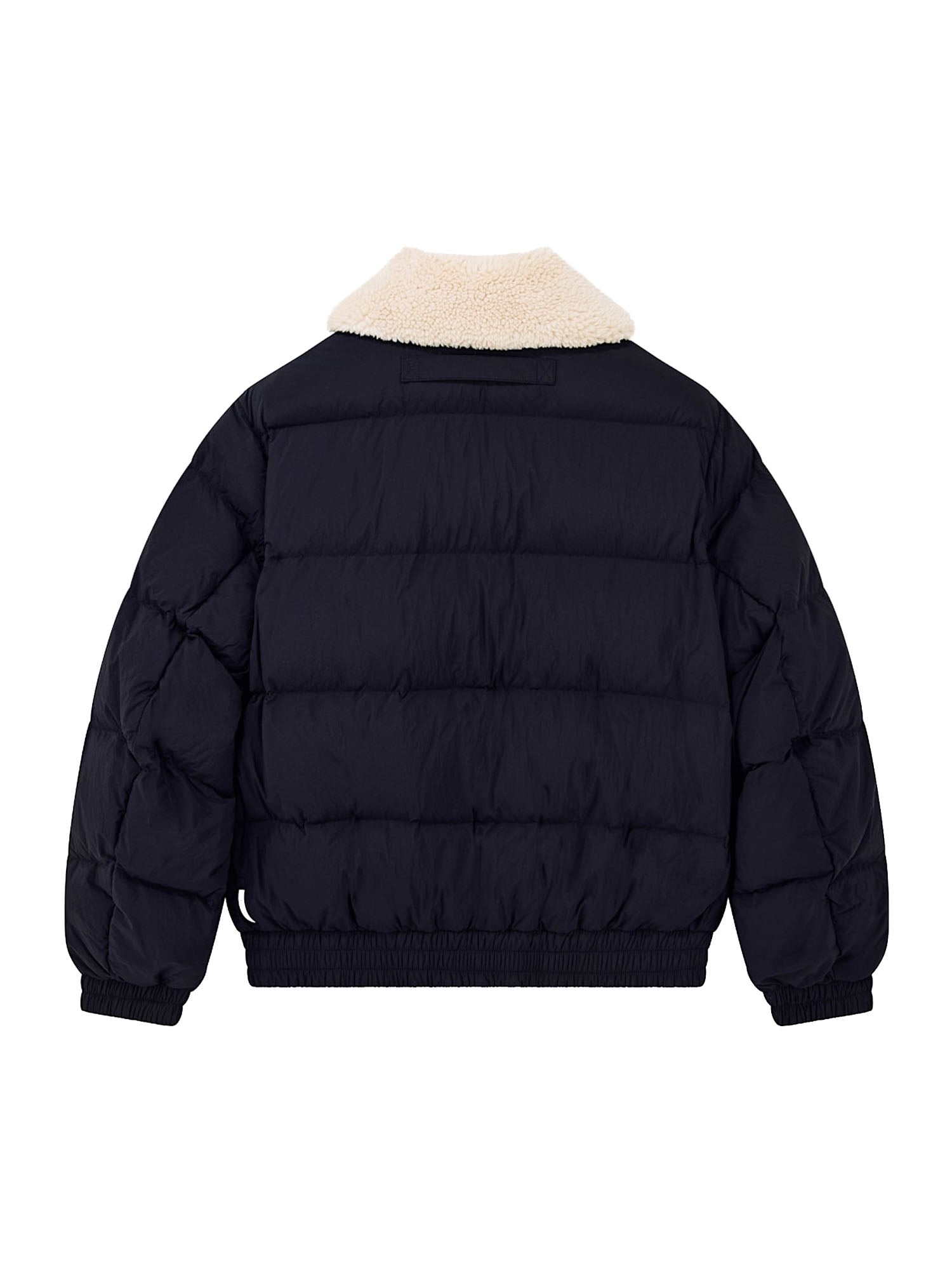 Armani Exchange Piumino trapuntato con zip e collo in misto lana Blu