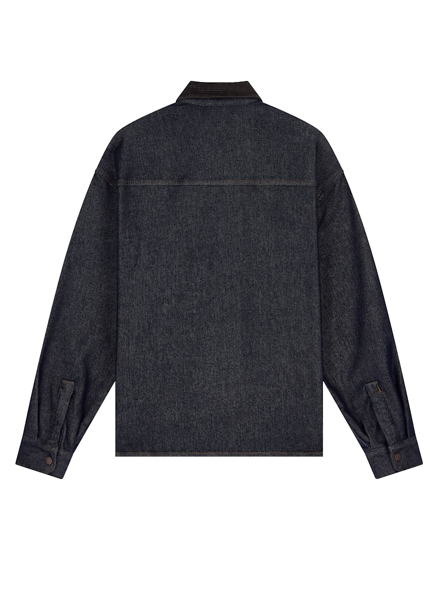 Armani Exchange Sovracamicia in denim con collo in velluto a coste Blu