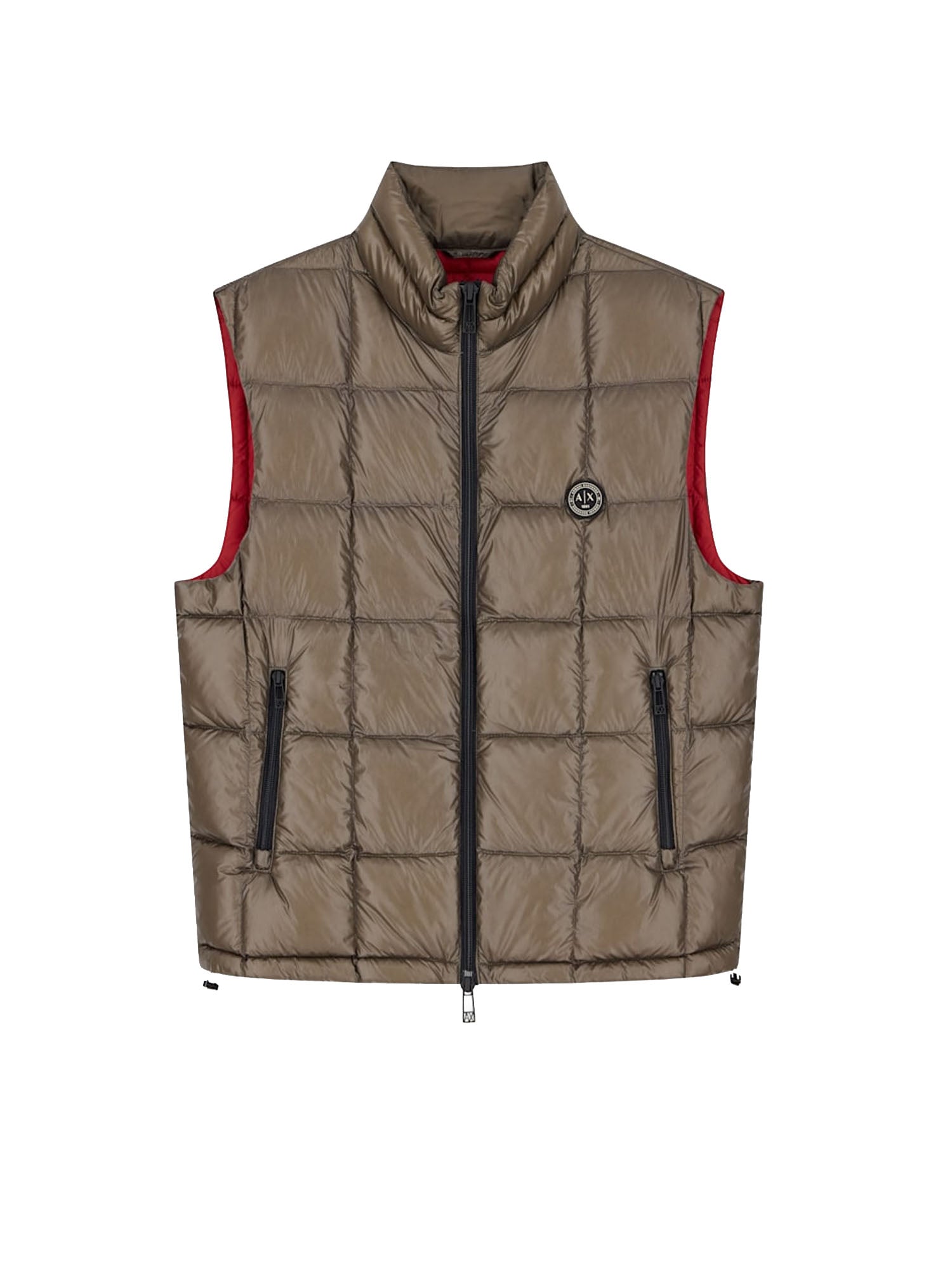 Armani Exchange Piumino in nylon con imbottitura in piuma Marrone