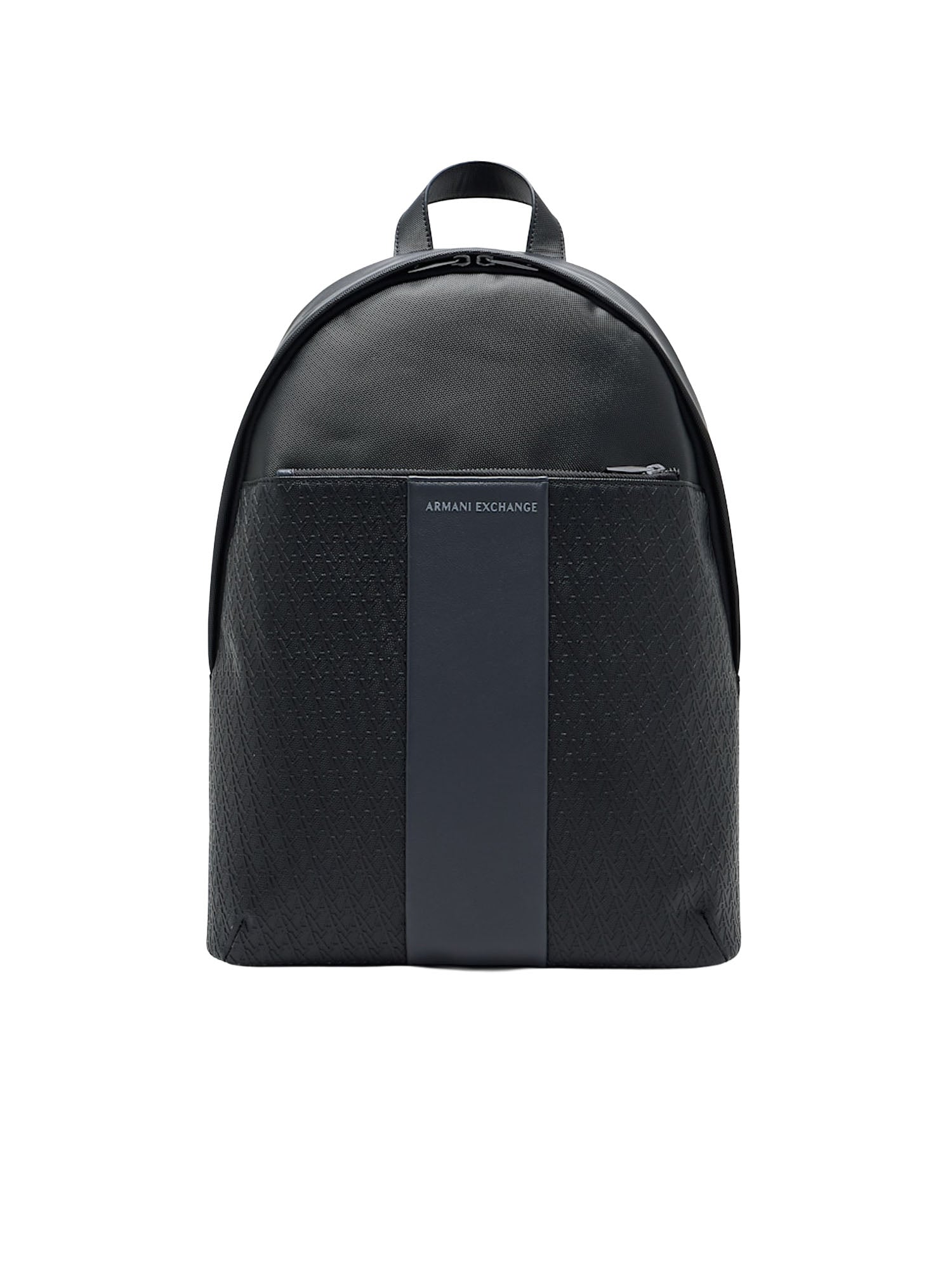 Armani Exchange Zaino con banda a contrasto con logo e tasca frontale Nero
